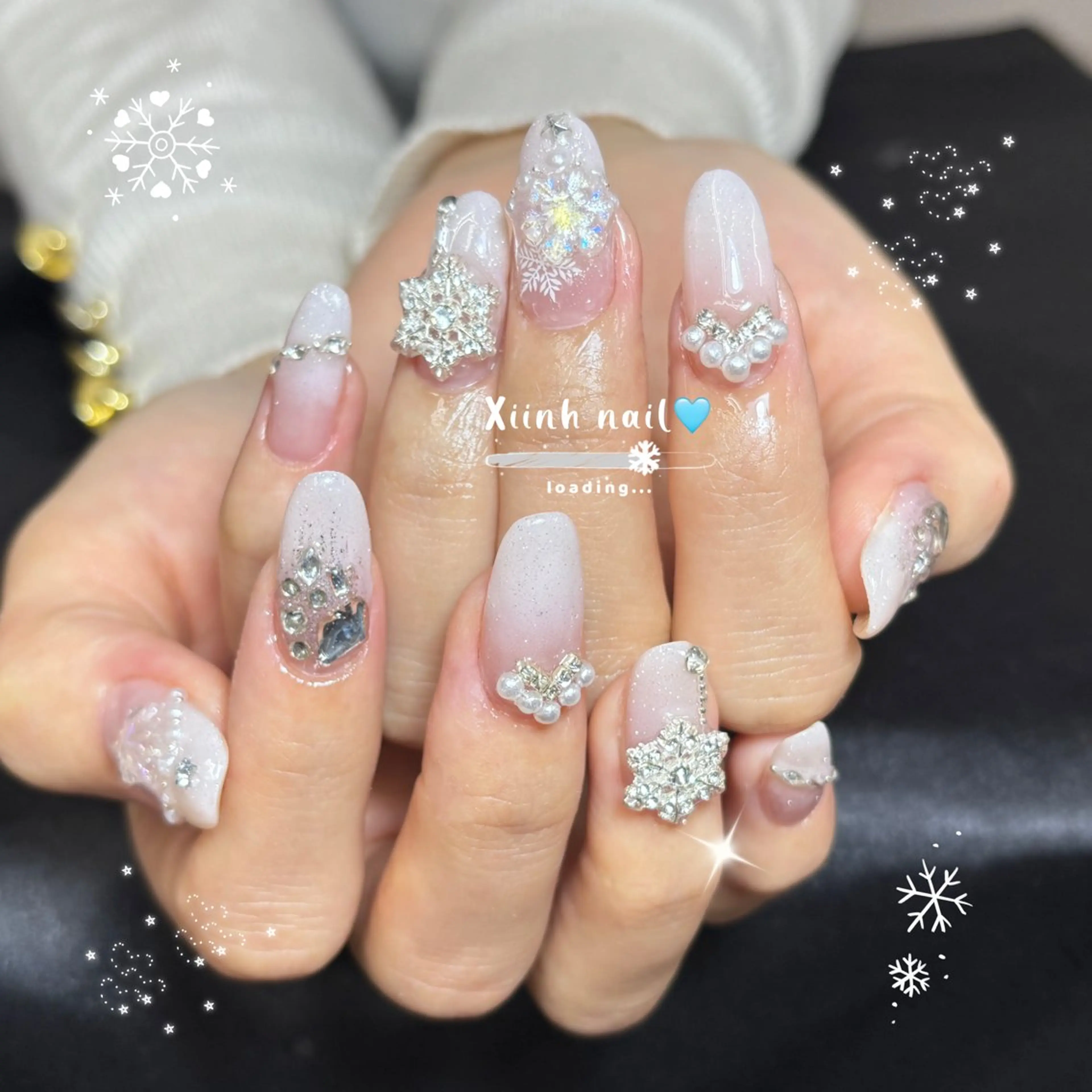 ネイル ブラウン チークネイル 桜ネイル 長さ出し フットネイル ハンドネイル XIINH NAIL SALONのネイルデザイン