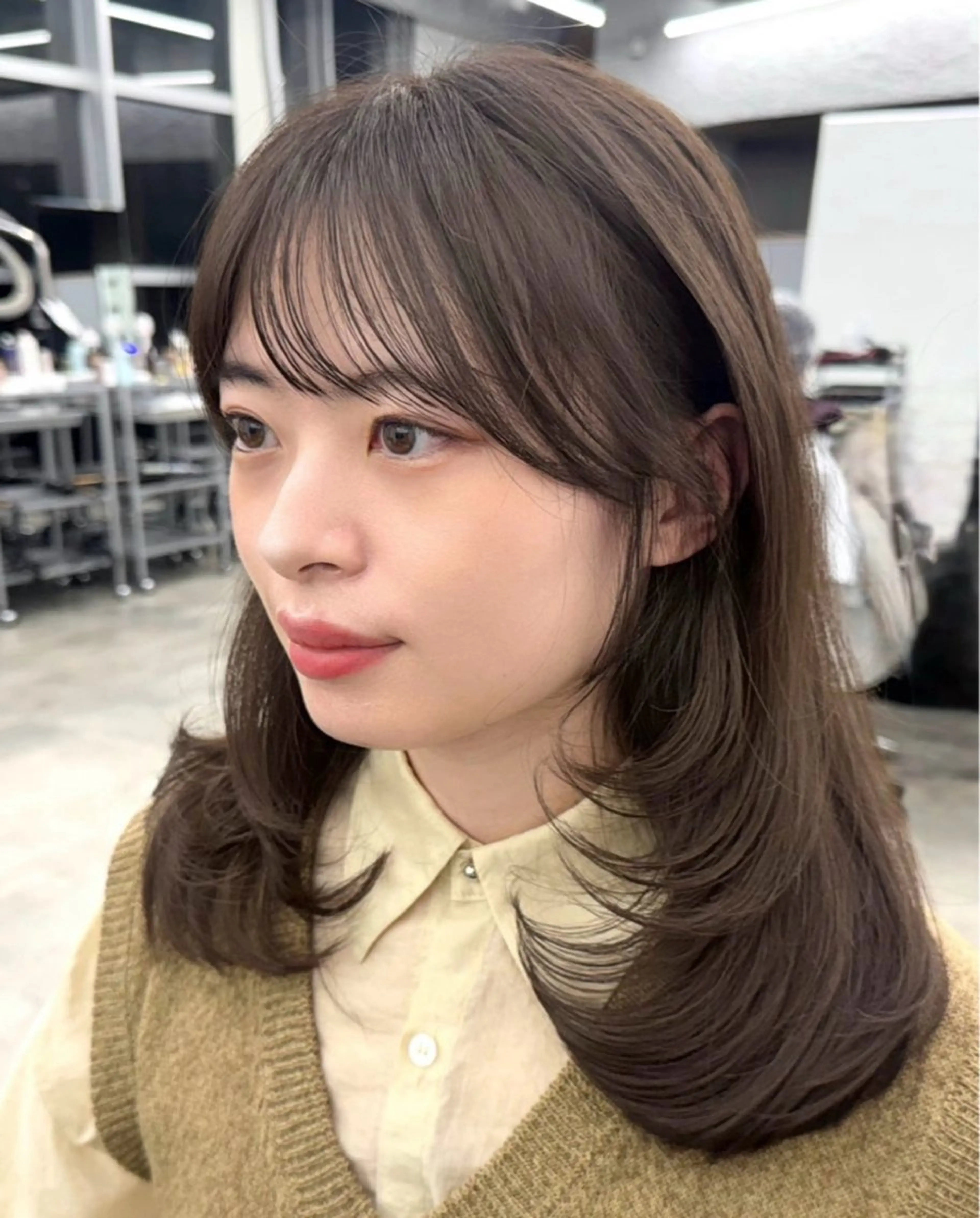 ミディアム カラー レイヤーカット カット ヘアカラー トリートメント レイヤー🩰髪質改善 /透明感/kanaのヘアスタイル