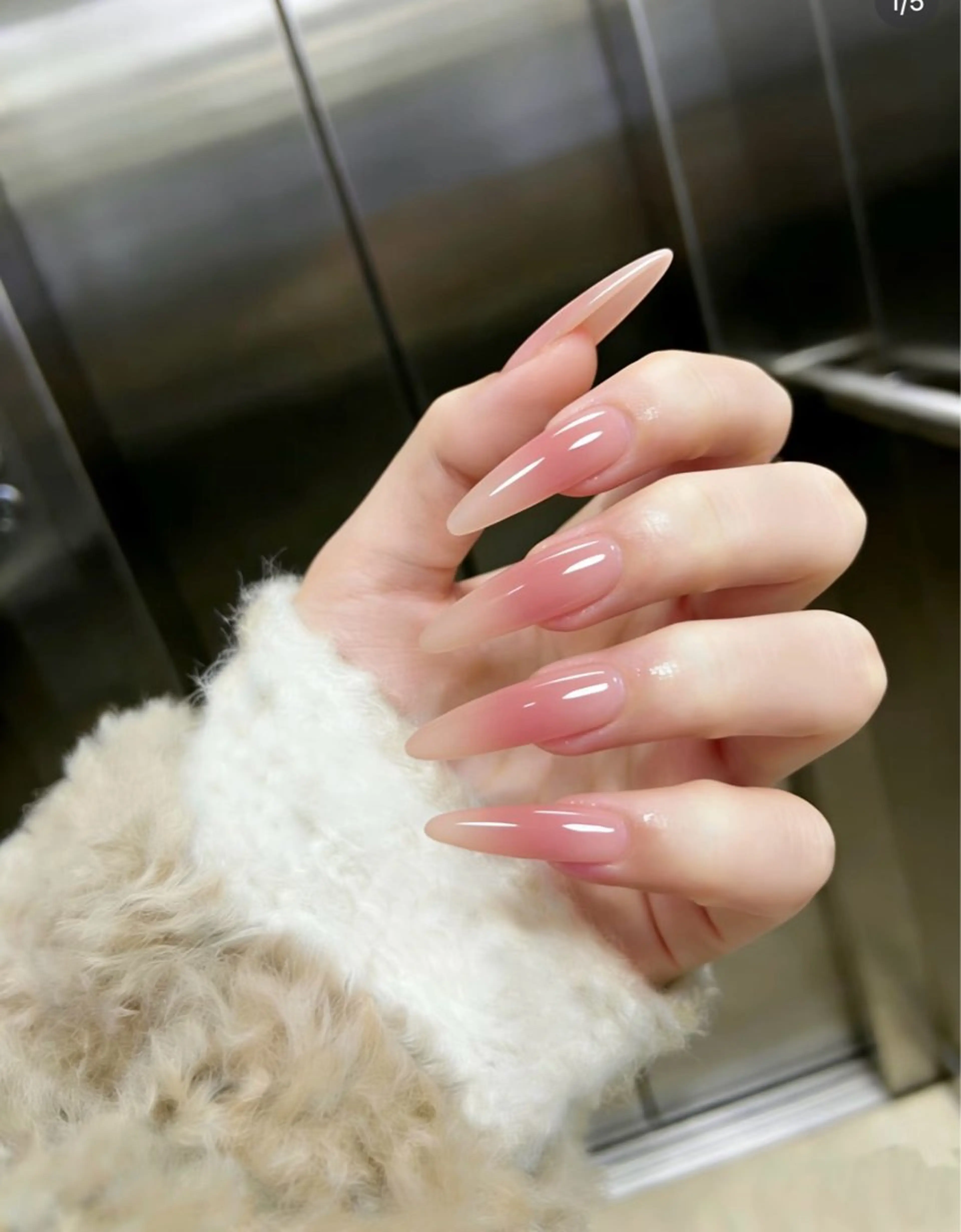 ネイル フレンチネイル キラキラネイル 韓国ネイル シンプルネイル ワンホンネイル ハンドネイル MEI Nailのネイルデザイン