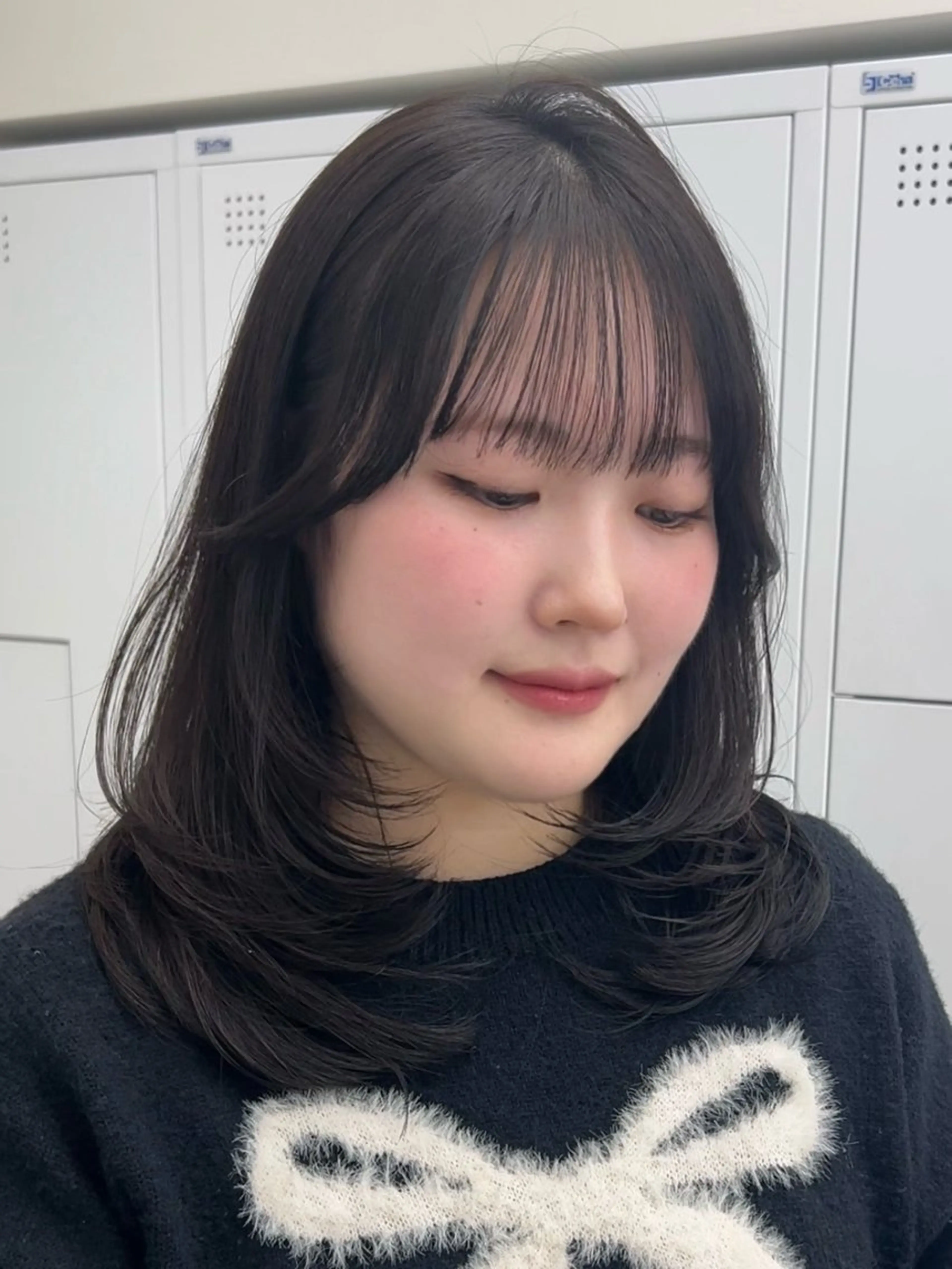 ミディアム カット ヘアカラー トリートメント 心斎橋/似合わせ カット/ヘアセットのヘアスタイル