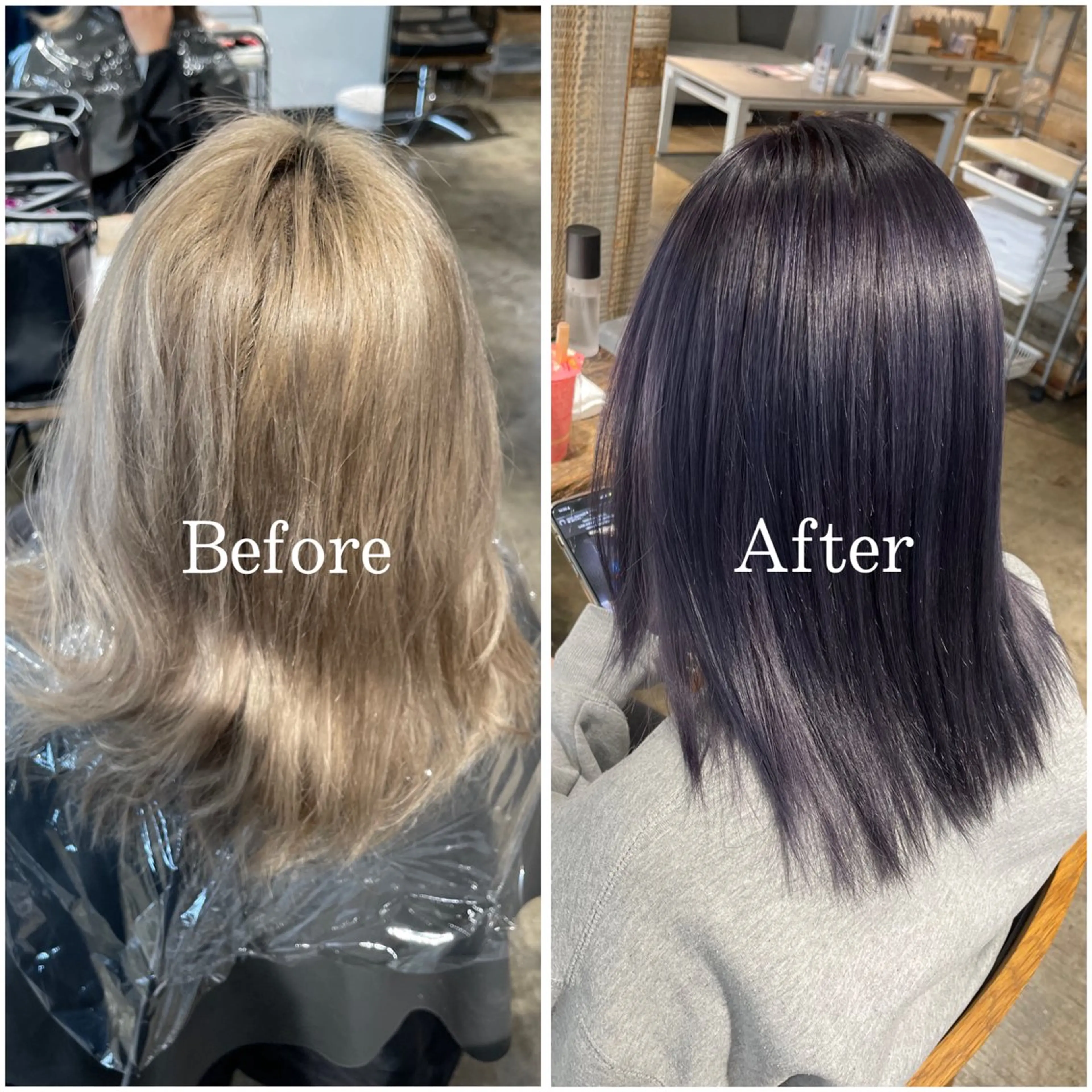 セミロング カラー ブリーチ デザインカラー ハイトーンカラー ムラ修正/ ハイトーン💖Riaのヘアスタイル