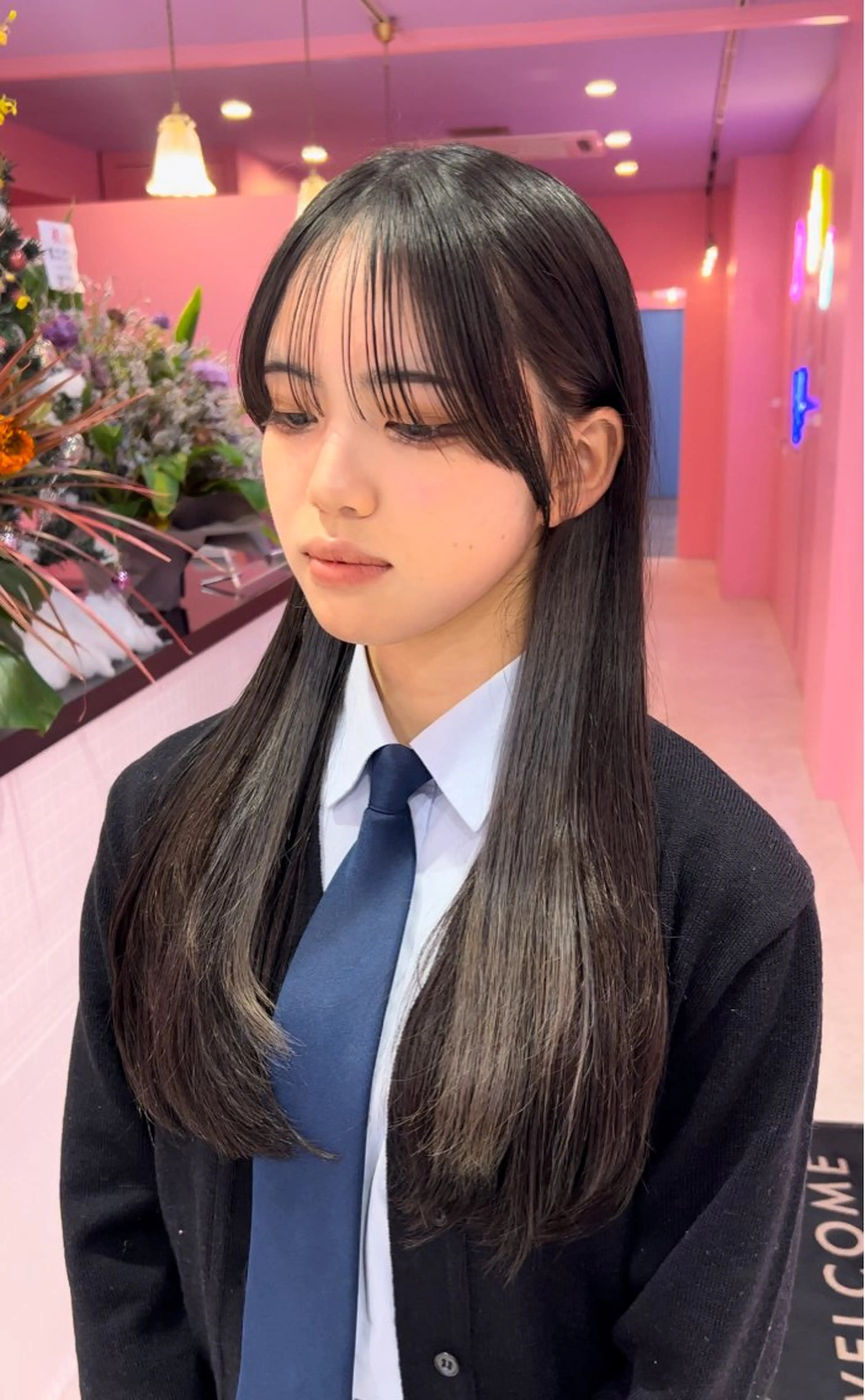 ロング ヘアカラー トリートメント 紙屋町ショート /ボブ　パーマ河内蓮のヘアスタイル