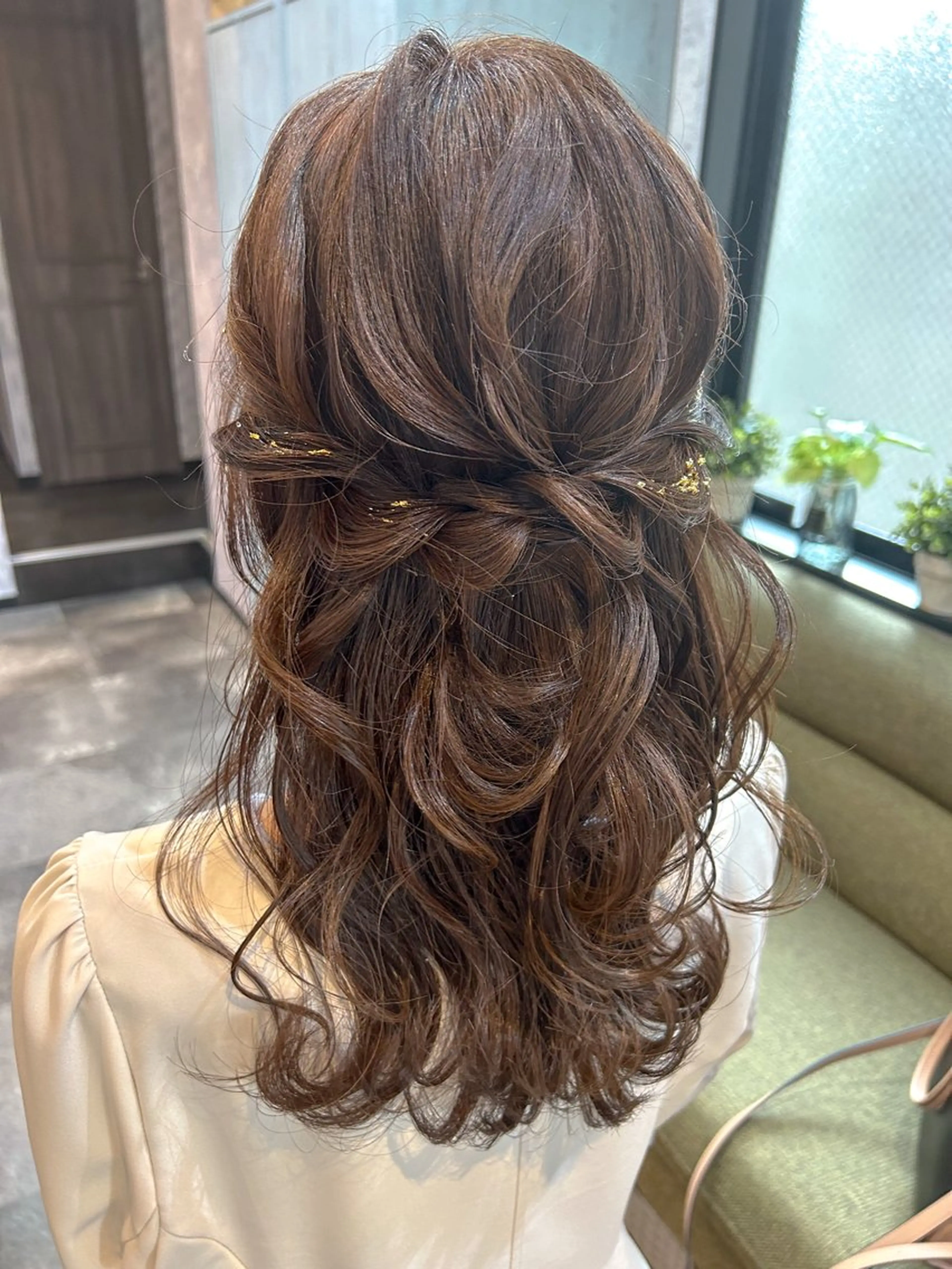 セミロング ヘアアレンジ ハーフアップ ヘアセット SHANTi 飯塚 ヘアセット/髪質改善のヘアスタイル