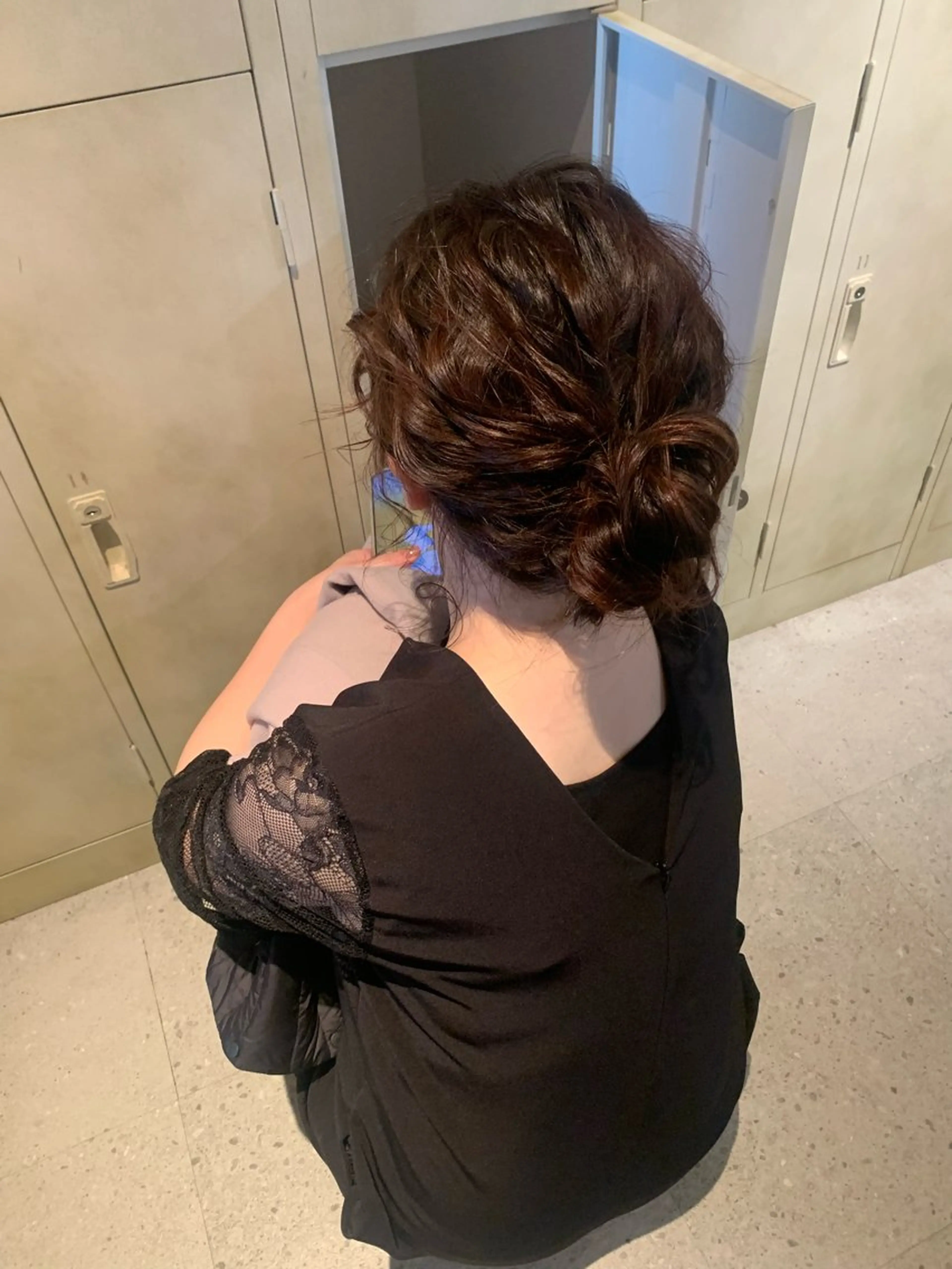 ミディアム ヘアアレンジ ヘアセット ブリーチ/アレンジ 天満/chihiroのヘアスタイル