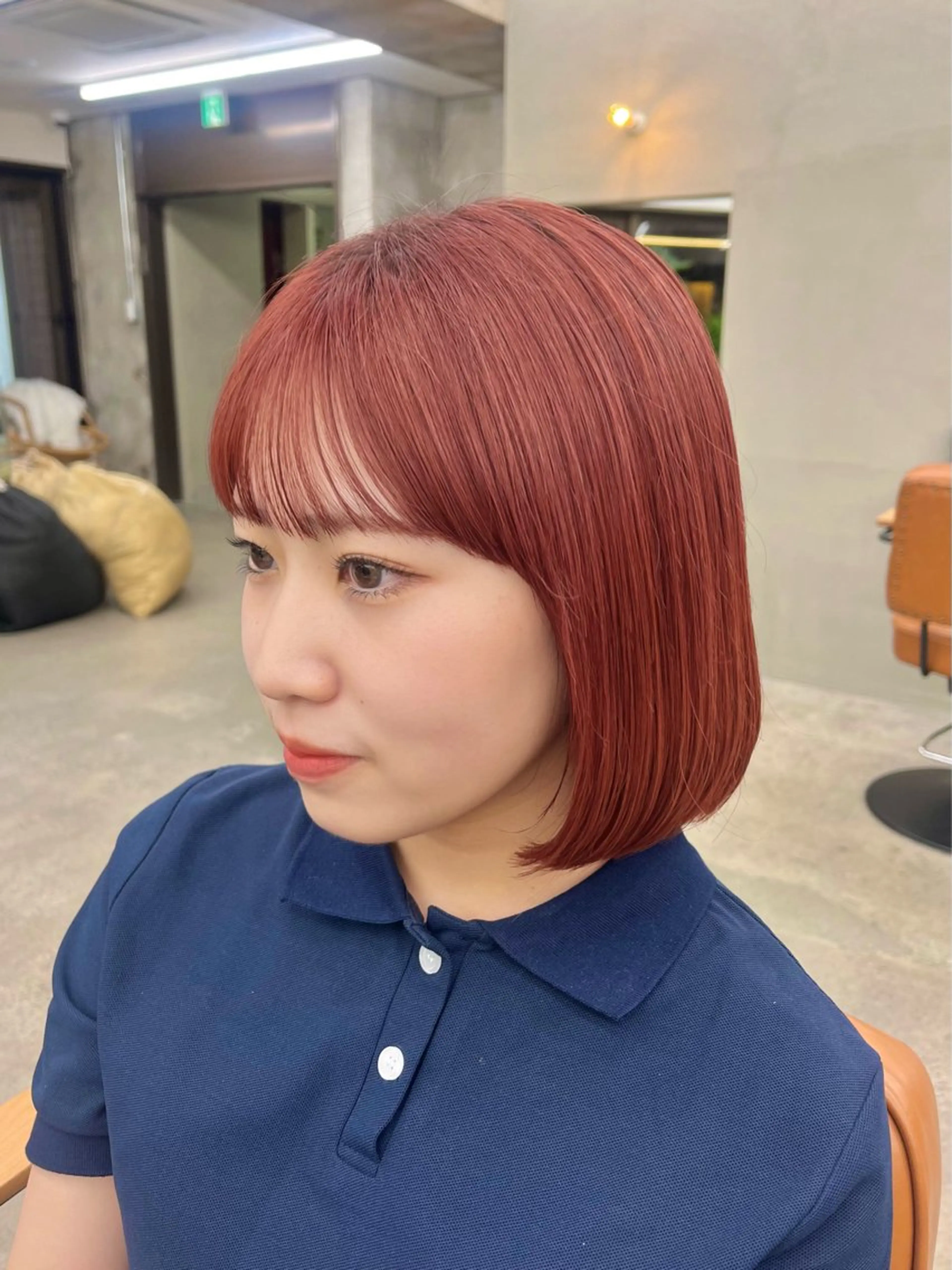 ミディアム カット ヘアカラー トリートメント 🌸暖色カラー/ボブ 一色愛海🌸のヘアスタイル