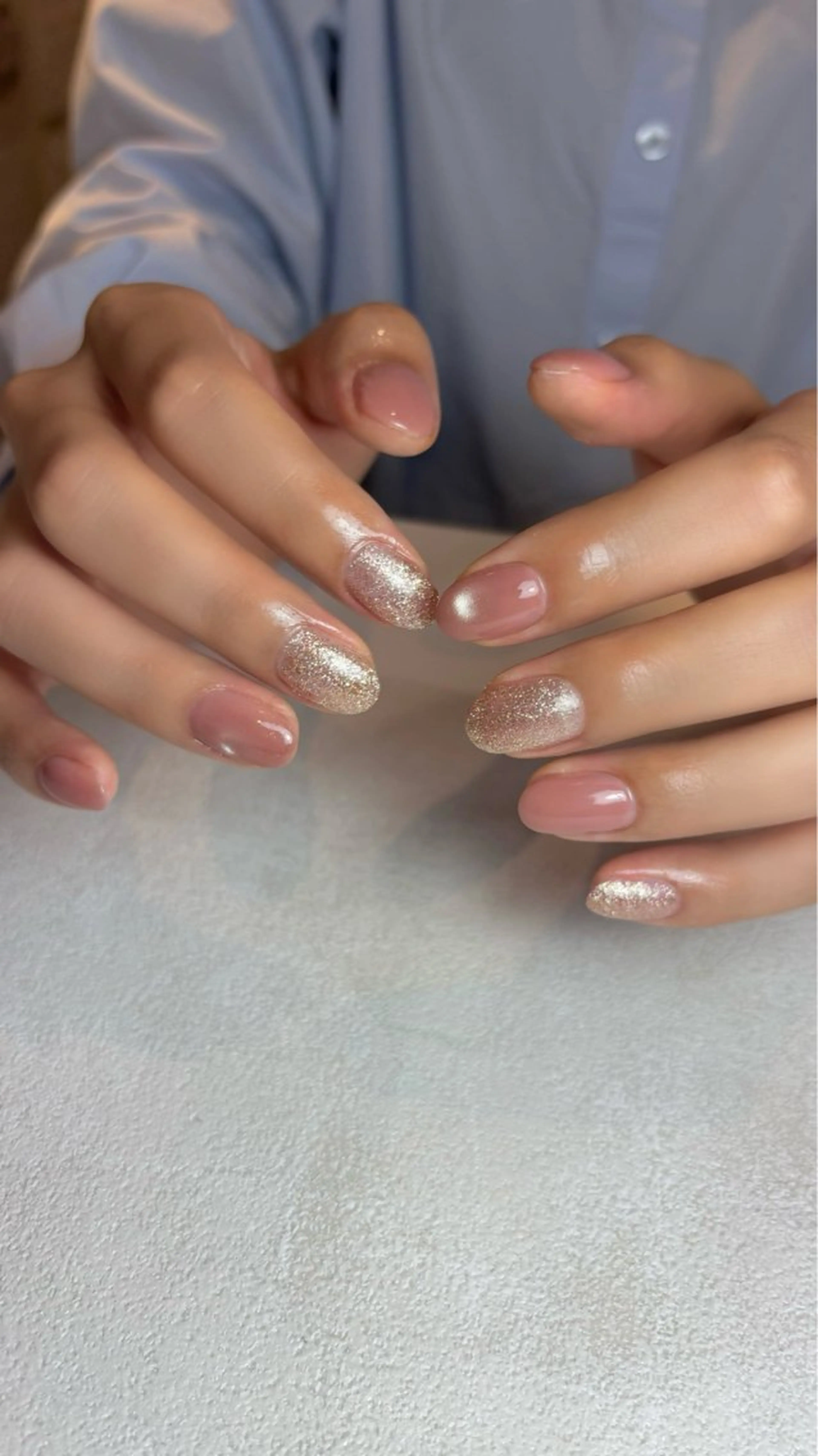 ネイル マグネットネイル ピンク ハンドネイル 山田 美羽のネイルデザイン