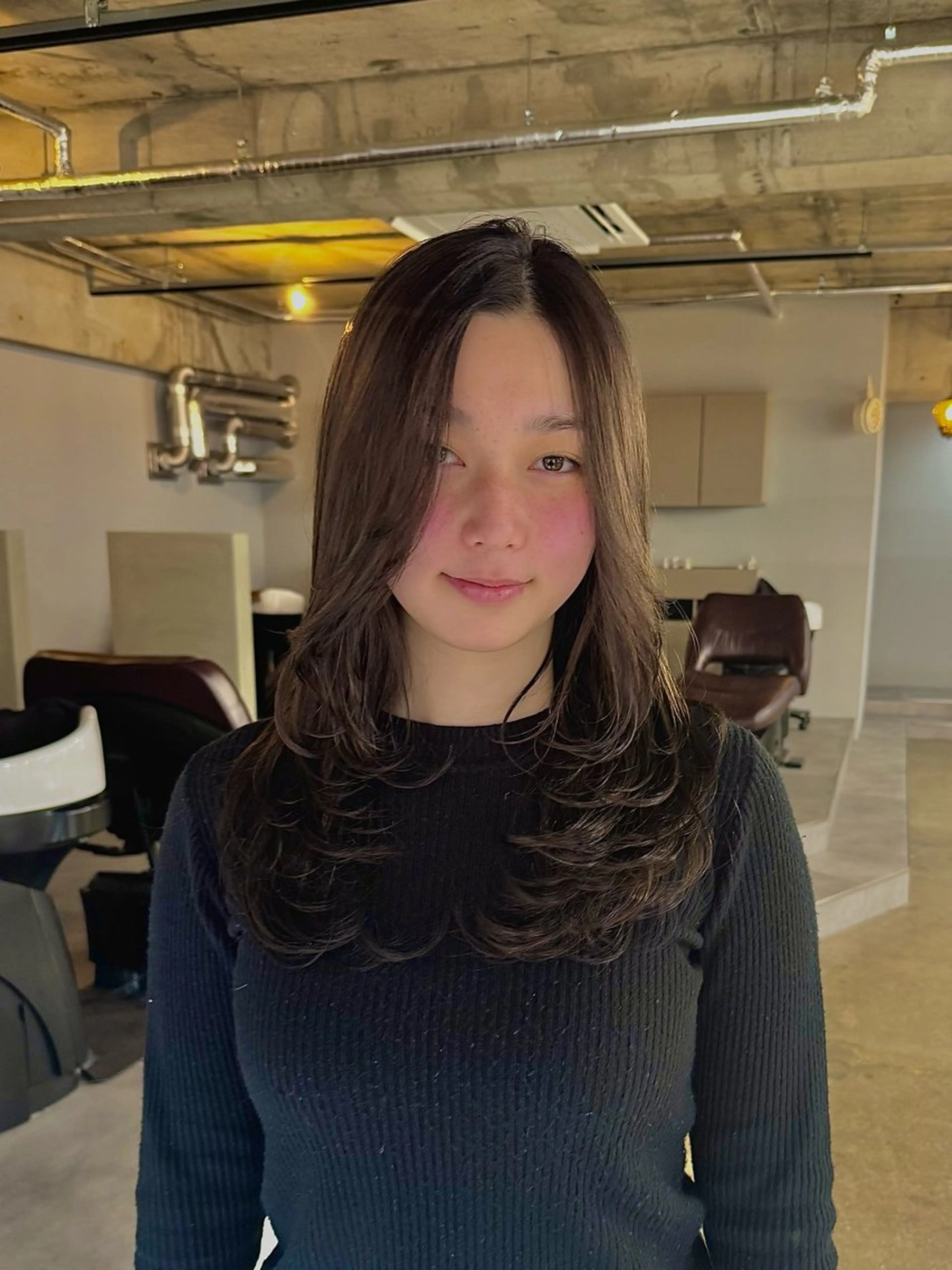 ロング レイヤーカット カット 髪質改善/縮毛矯正/ 超高濃度水素ケアのヘアスタイル