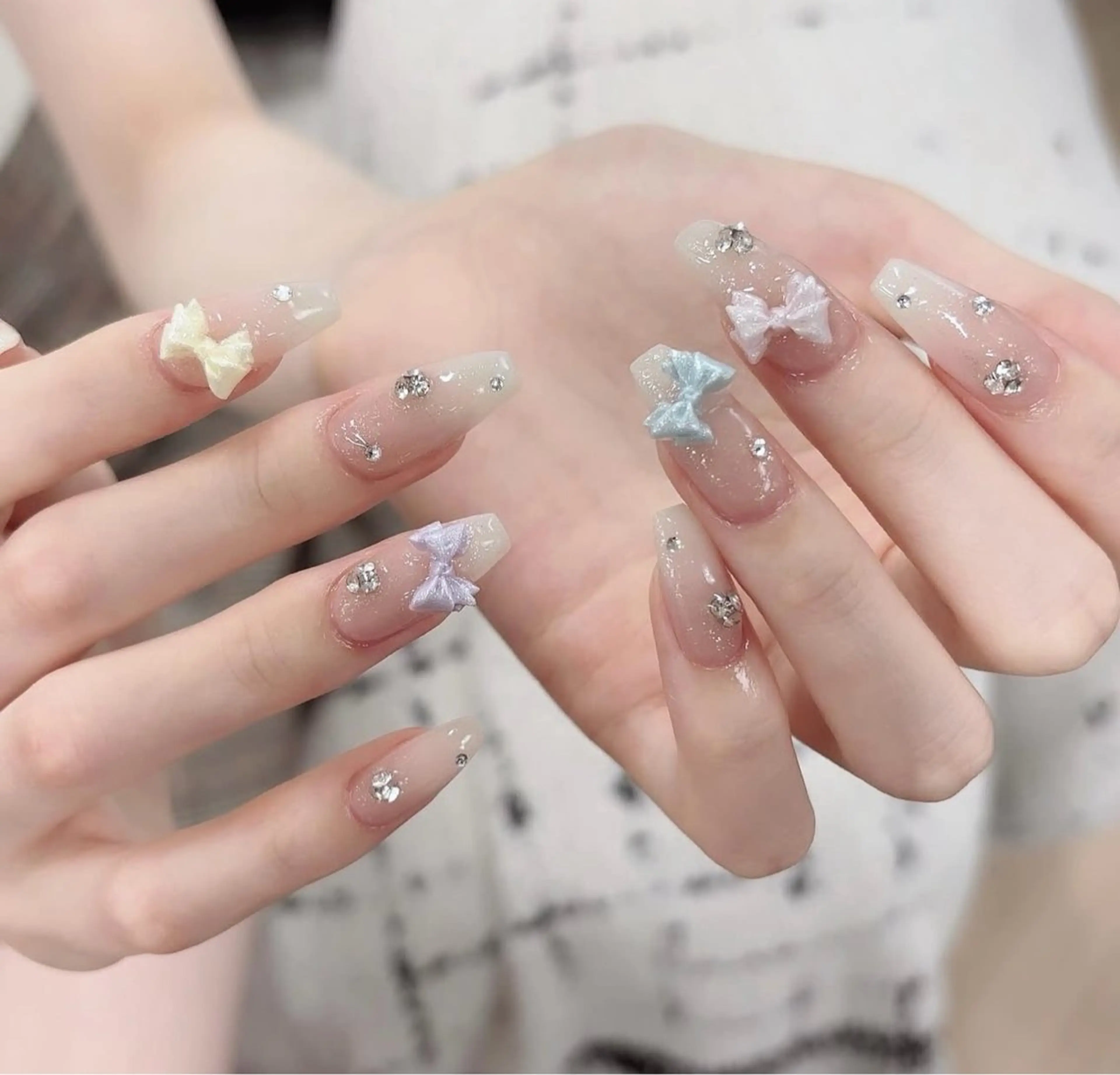 ネイル 韓国ネイル 持ち込み ニュアンスネイル ネイルチップ ハンドネイル TABI ANA.CHUOのネイルデザイン