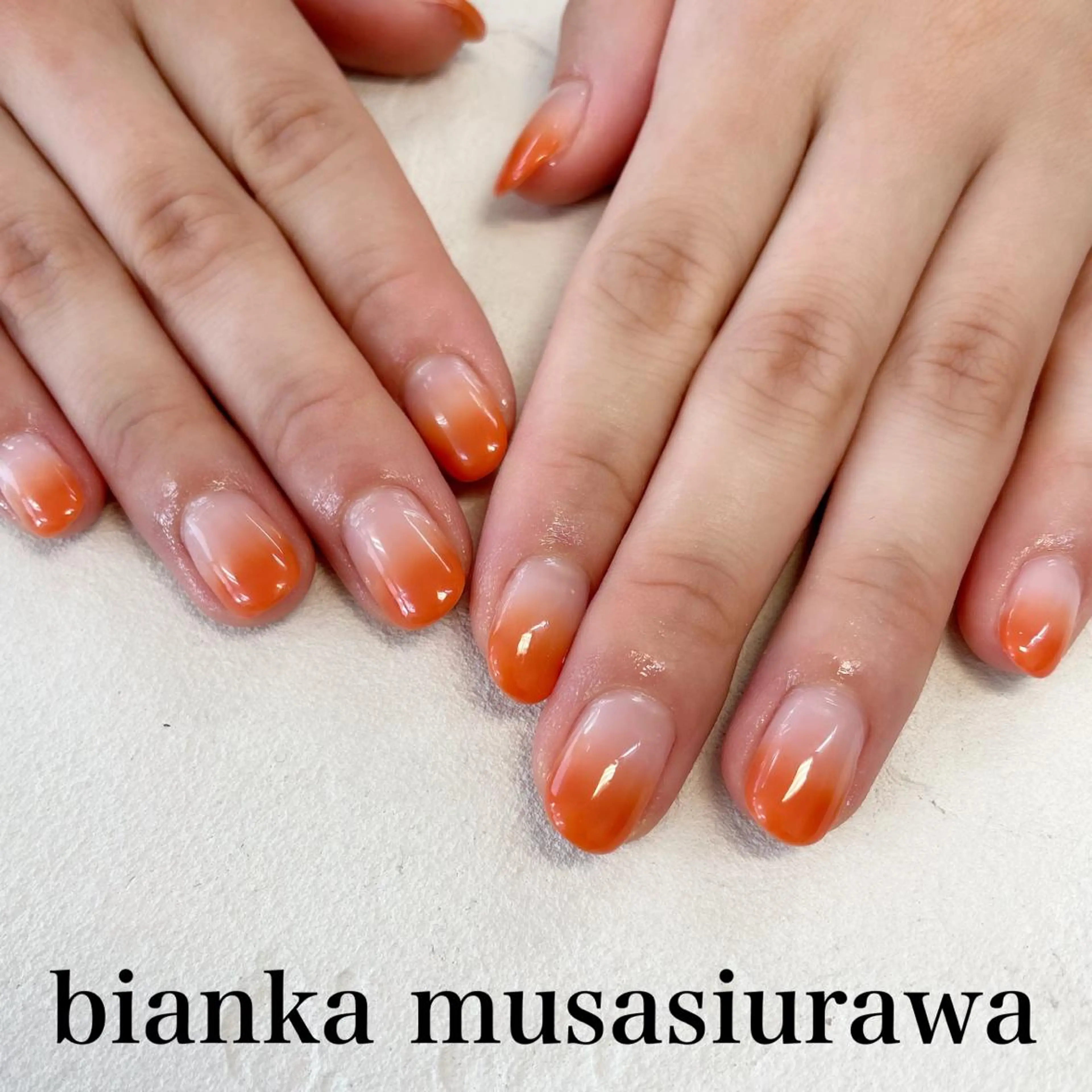 ネイル グラデーション オレンジ Bianca🎀 ONODERAのネイルデザイン