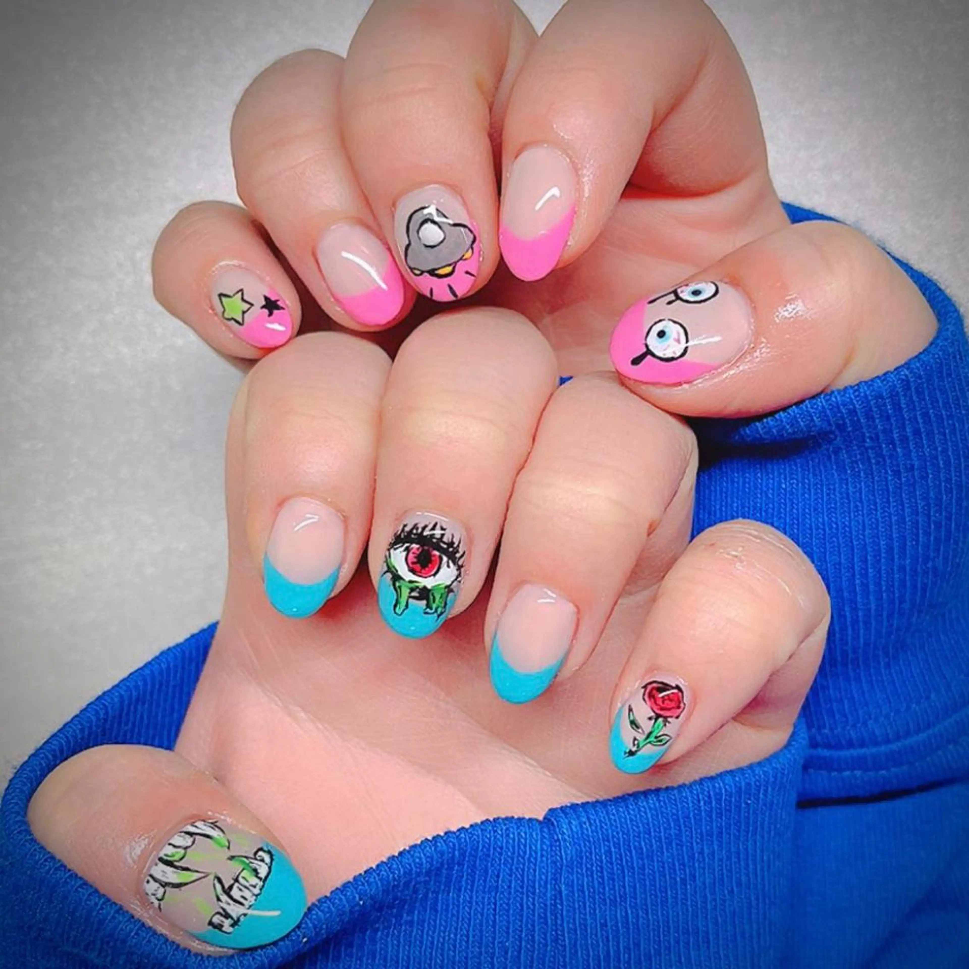 メンズ ネイル メンズ韓国風 アートネイル クリアネイル フレンチネイル ジェルネイル ハンドネイル 🐕🦺Yappy 💗A-tanのネイルデザイン
