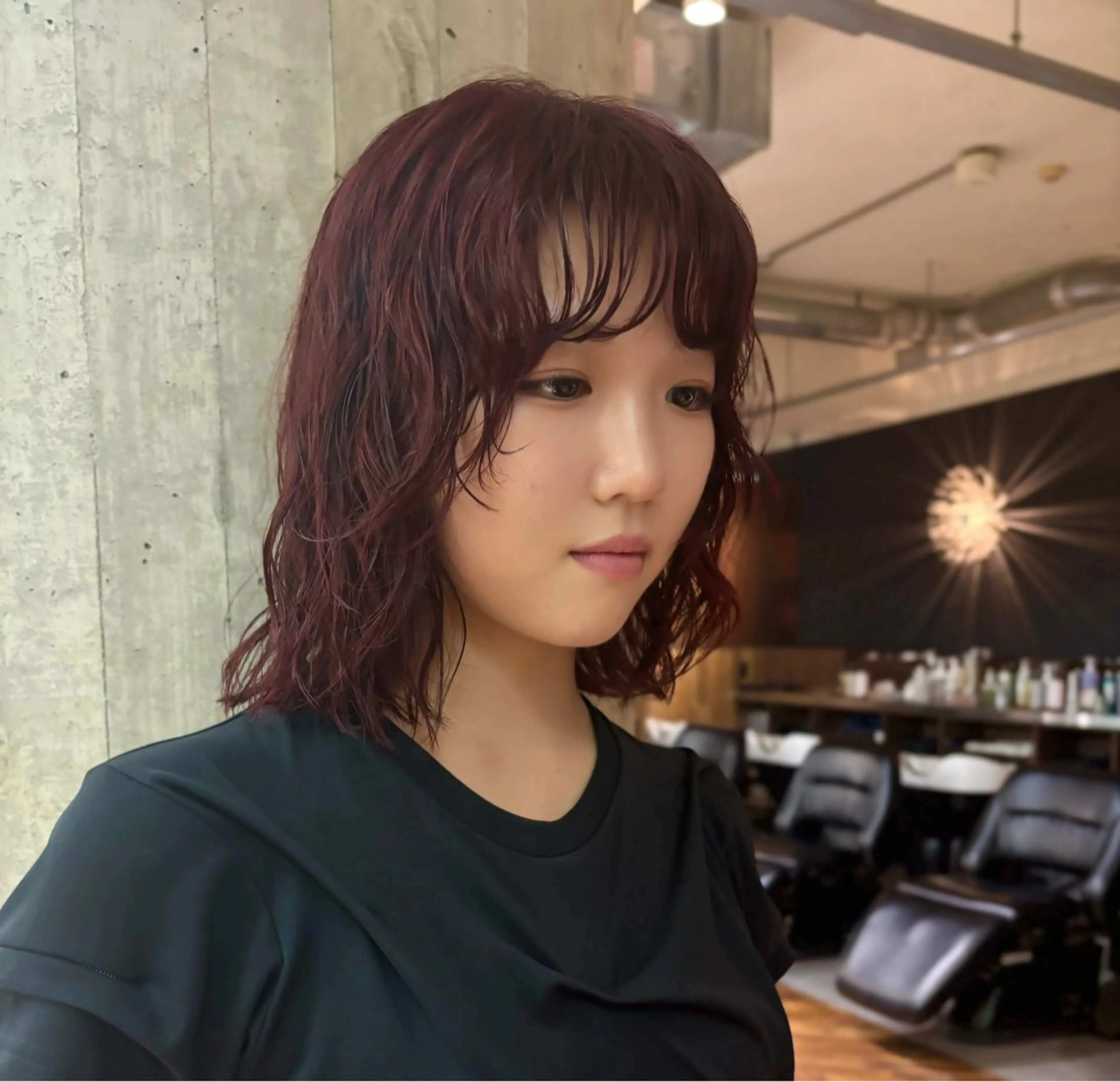 ミディアム ミディアムパーマ カット パーマ 表参道/ケアカラー /カット/関端のヘアスタイル