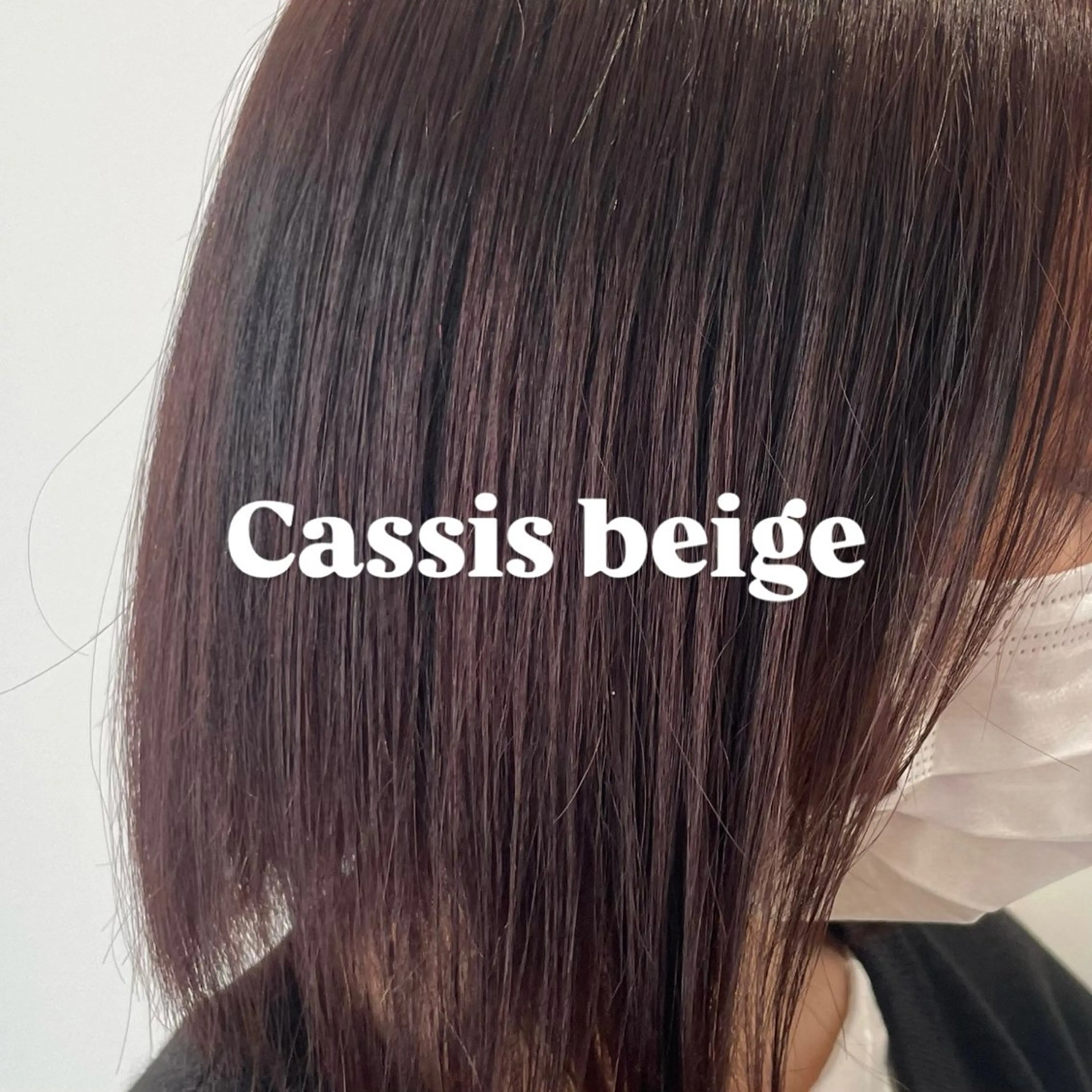 ミディアム カラー ベージュカラー ブリーチ カシス カシスベージュ ブリーチなしカラー ちほ /ボブスタイルのヘアスタイル