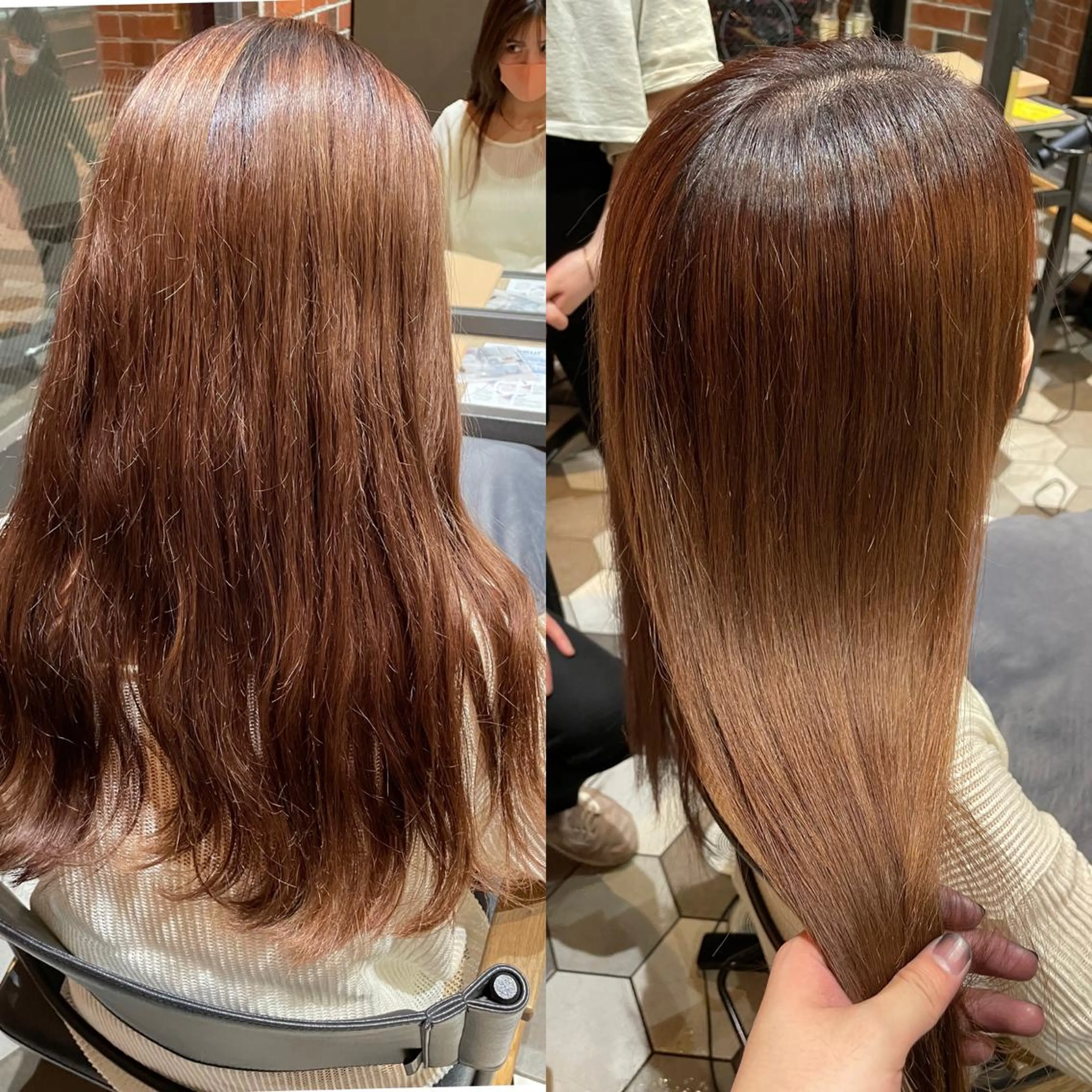 セミロング 髪質改善、縮毛矯正 酸性縮毛矯正のヘアスタイル