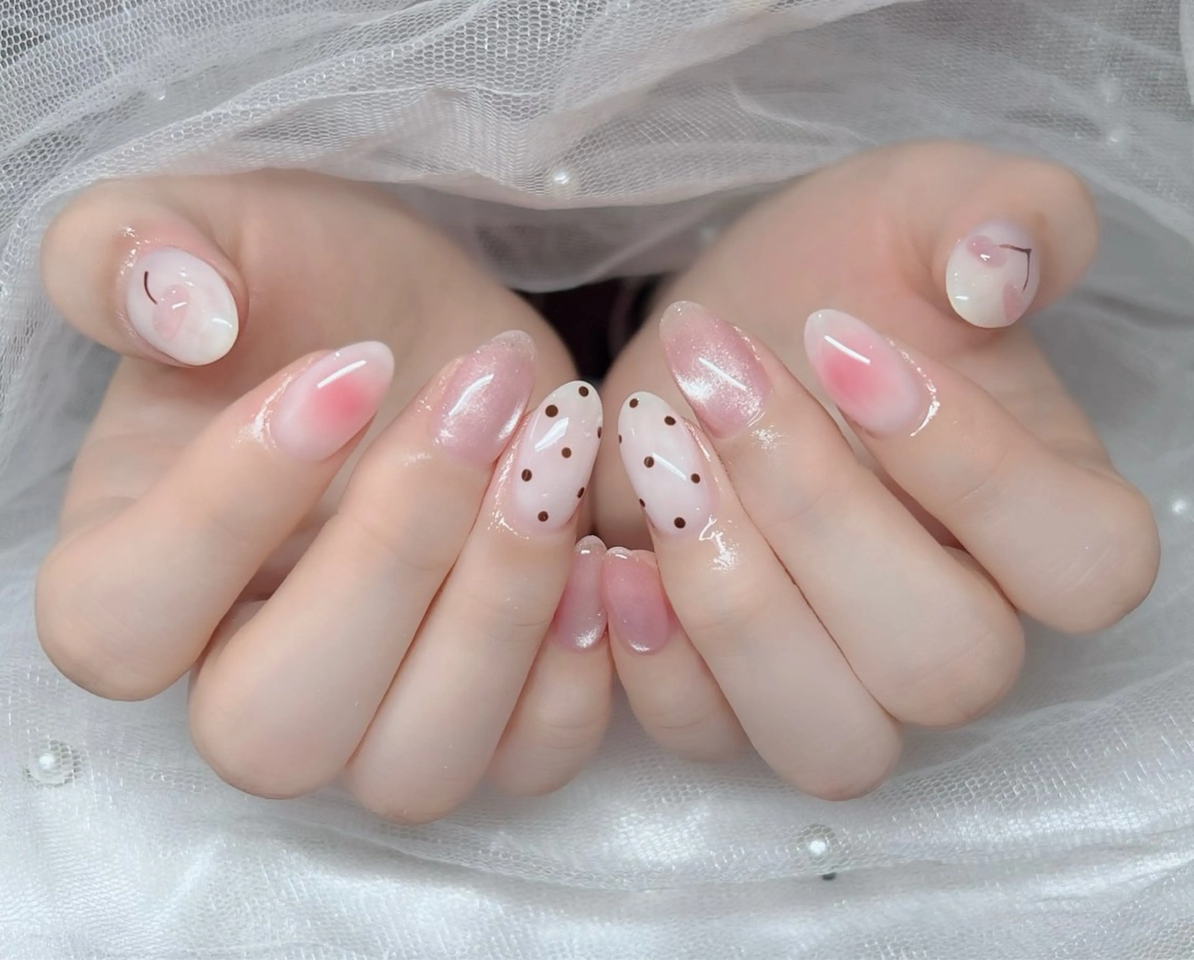 ネイル ハンドネイル 🎀PG🩵 ネイルサロンのネイルデザイン
