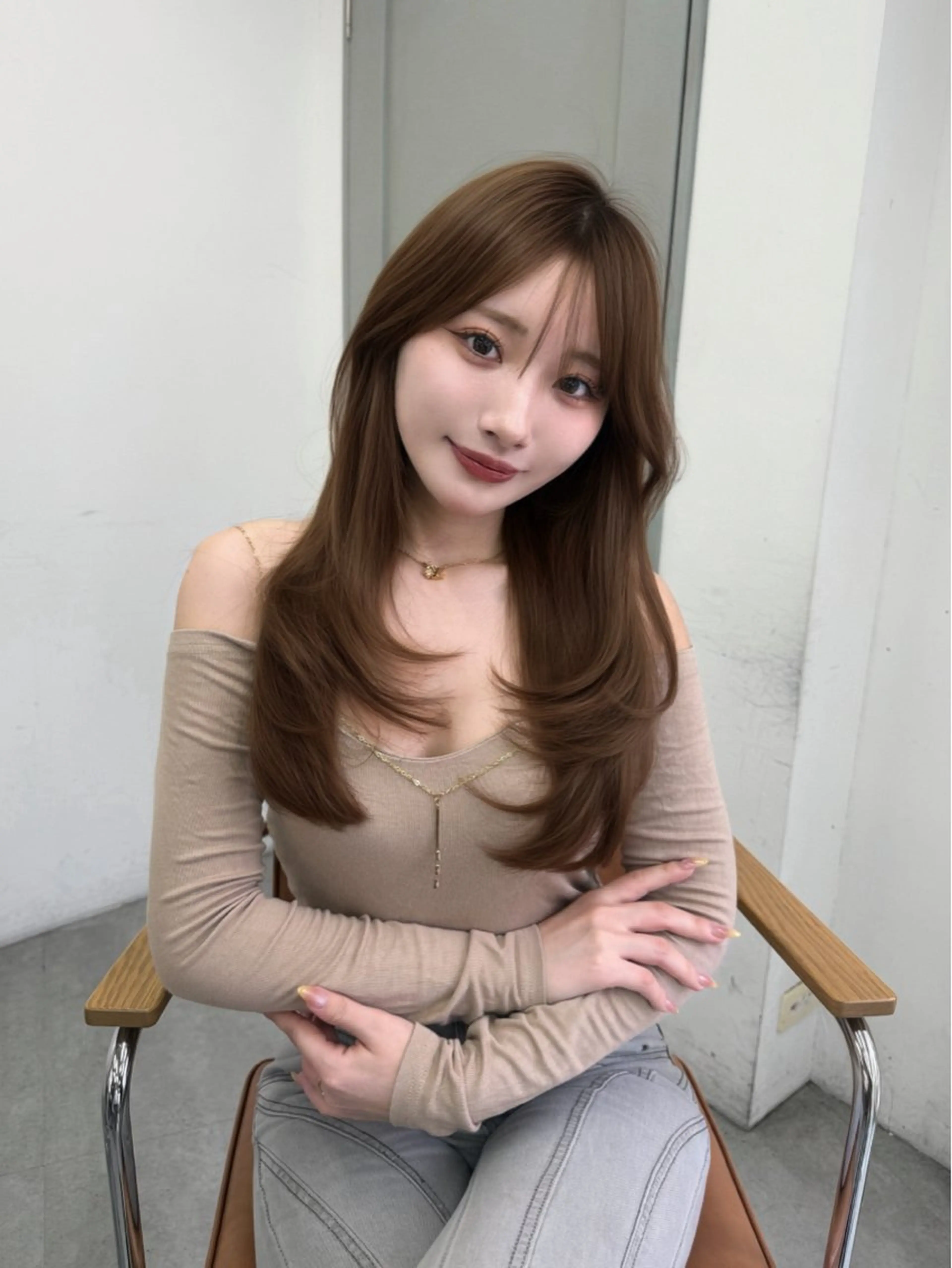 ロング カラー ヘアカラー 韓国系艶髪🎀 miyuuのヘアスタイル