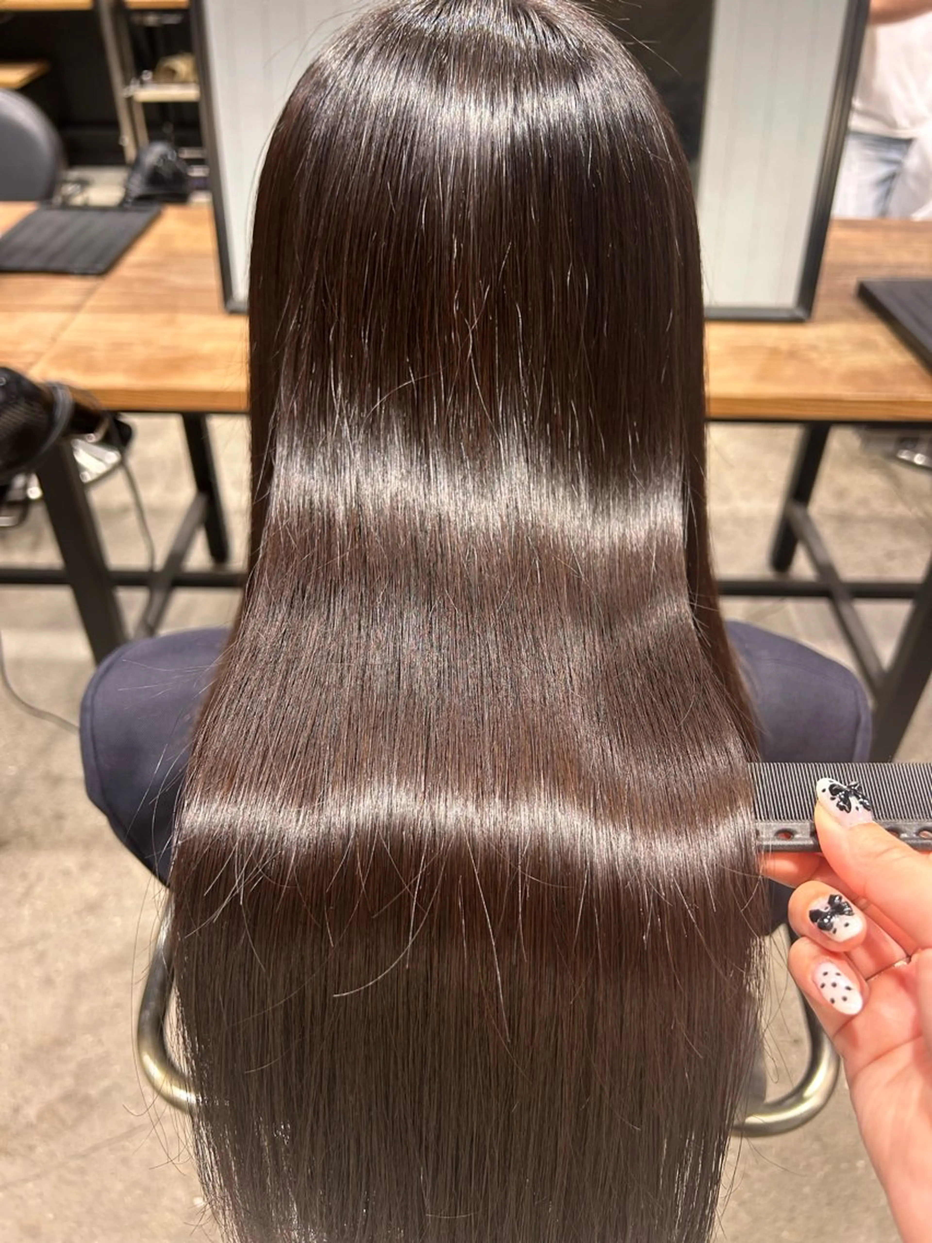 ロング 縮毛矯正 渋谷カラーモデル募集 🎀【ふうか】のヘアスタイル