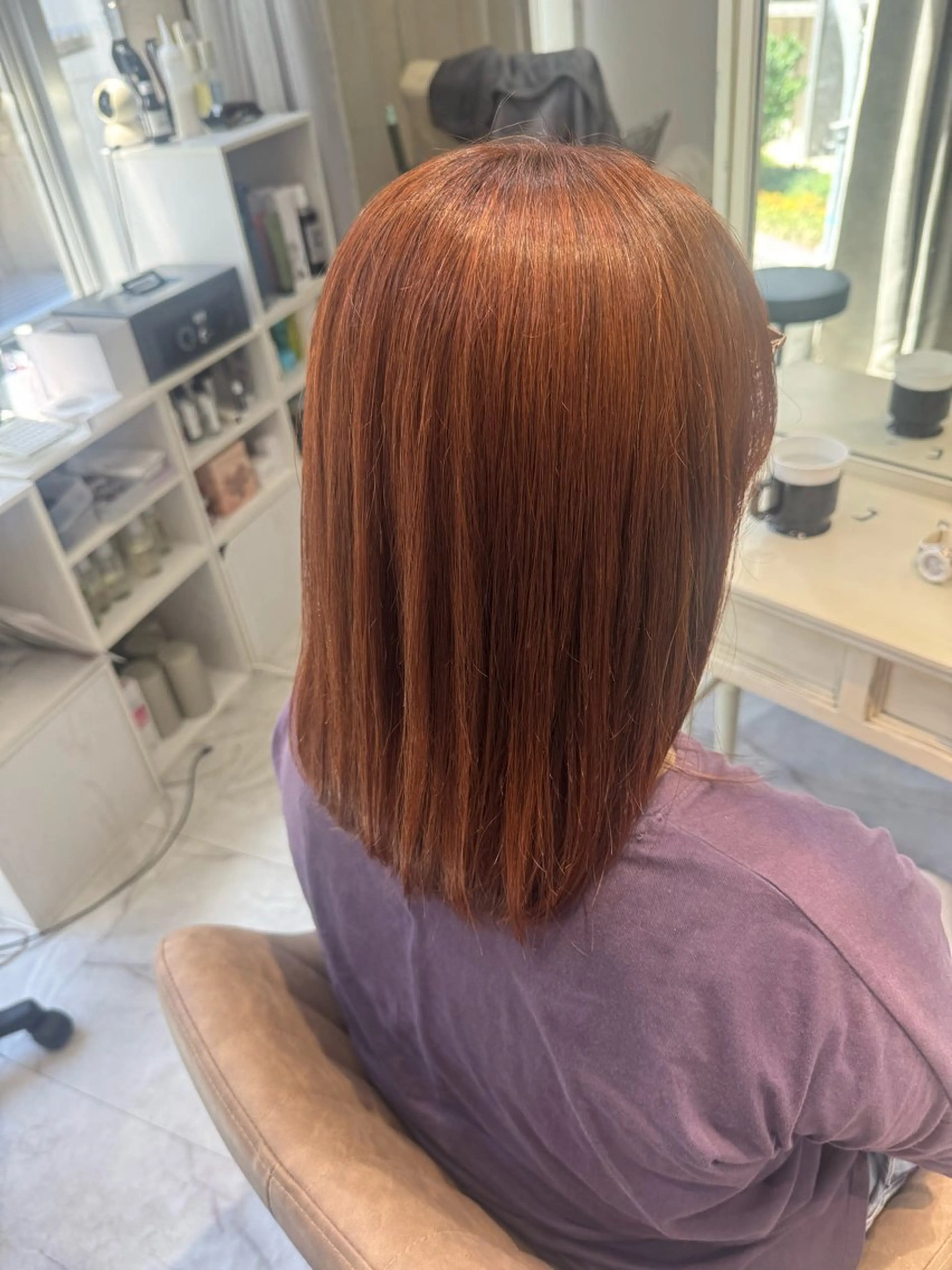 ミディアム カラー ブリーチ ブリーチなしカラー オレンジ ヘアカラー トリートメント 9日空きあり 🌟misatoのヘアスタイル