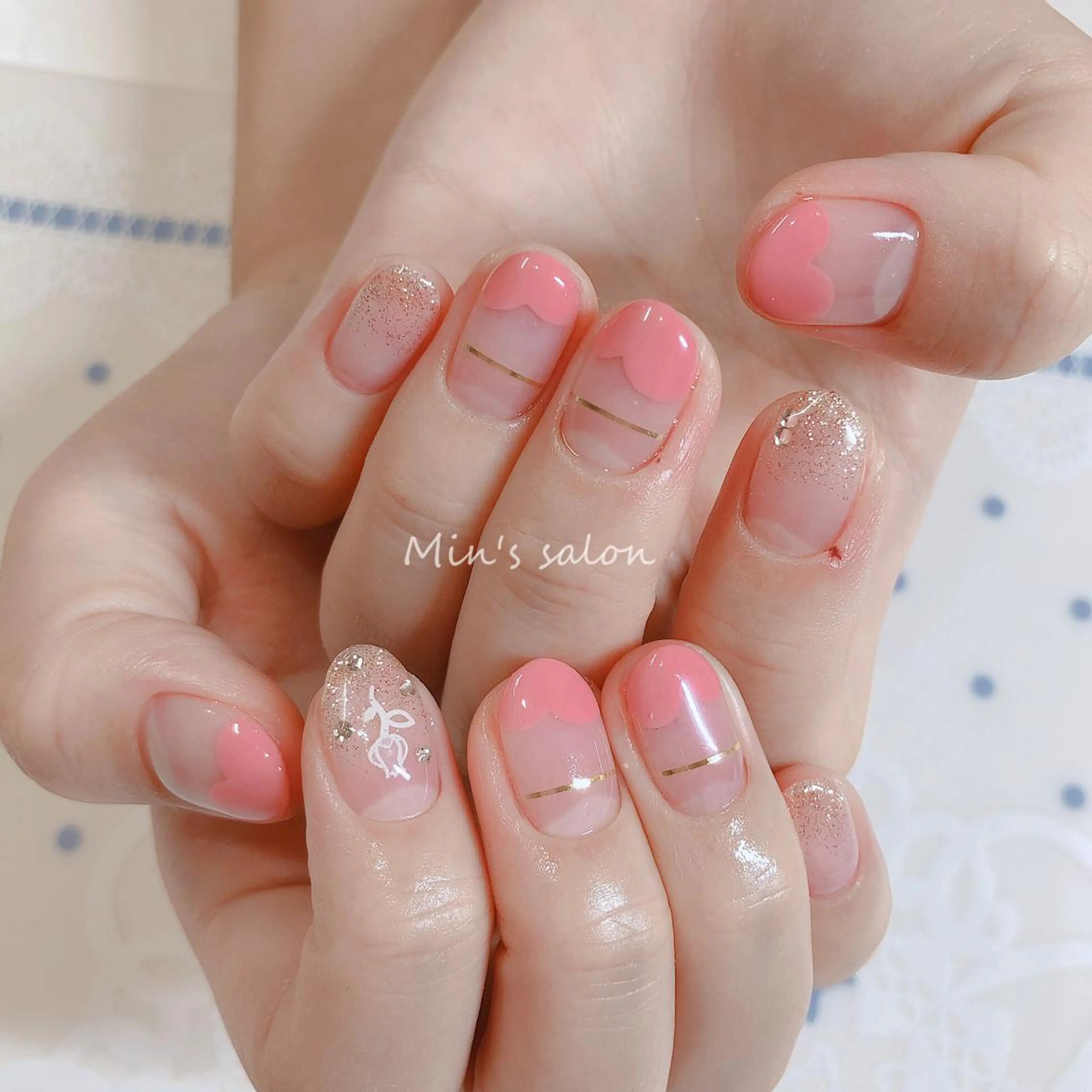 ネイル フレンチネイル ハート みん 🌸のエステ・リラクイメージ