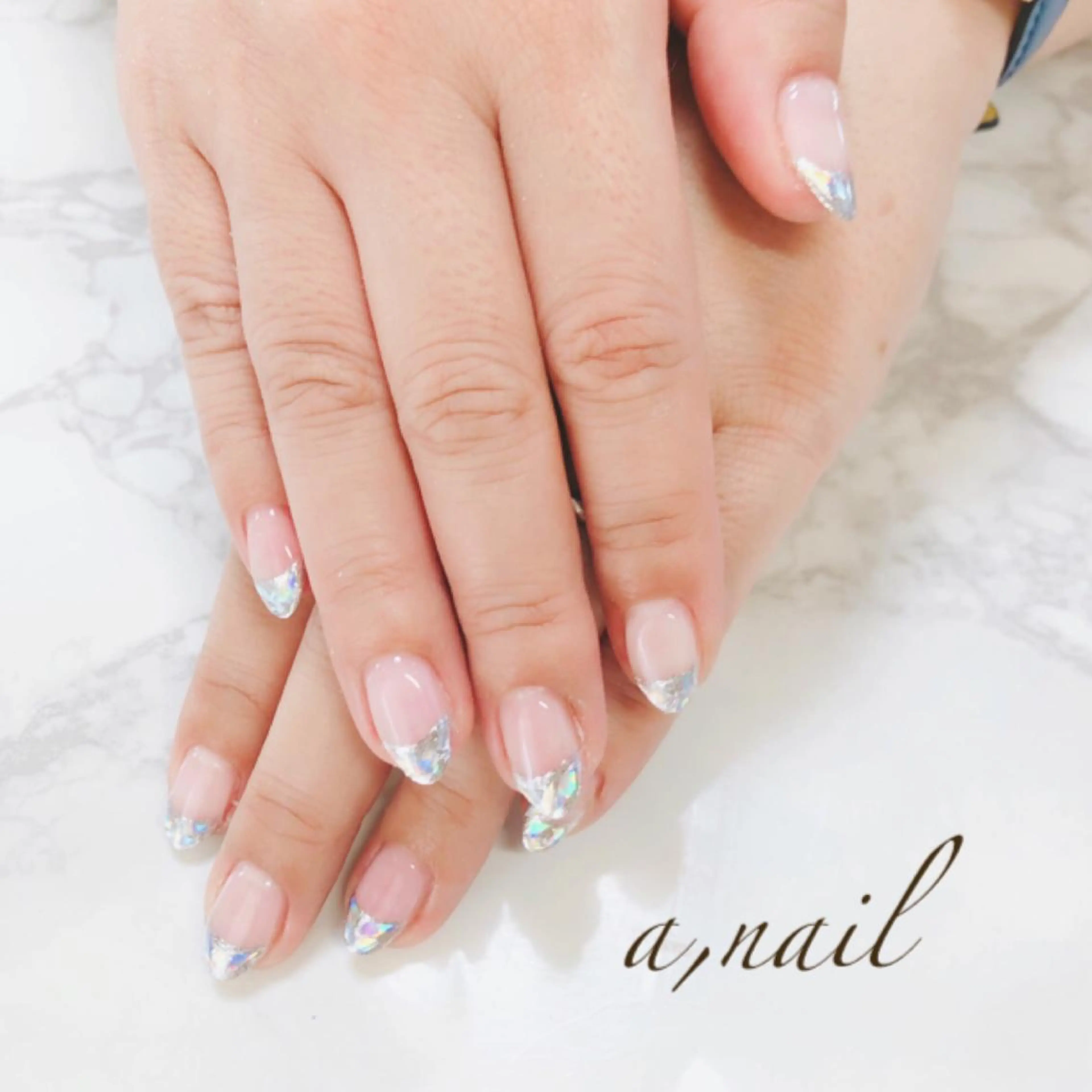 ネイル フットネイル フレンチネイル ジェルネイル ガラスフレンチ グラデーション ハンドネイル ネイルサロン エーネイルのネイルデザイン