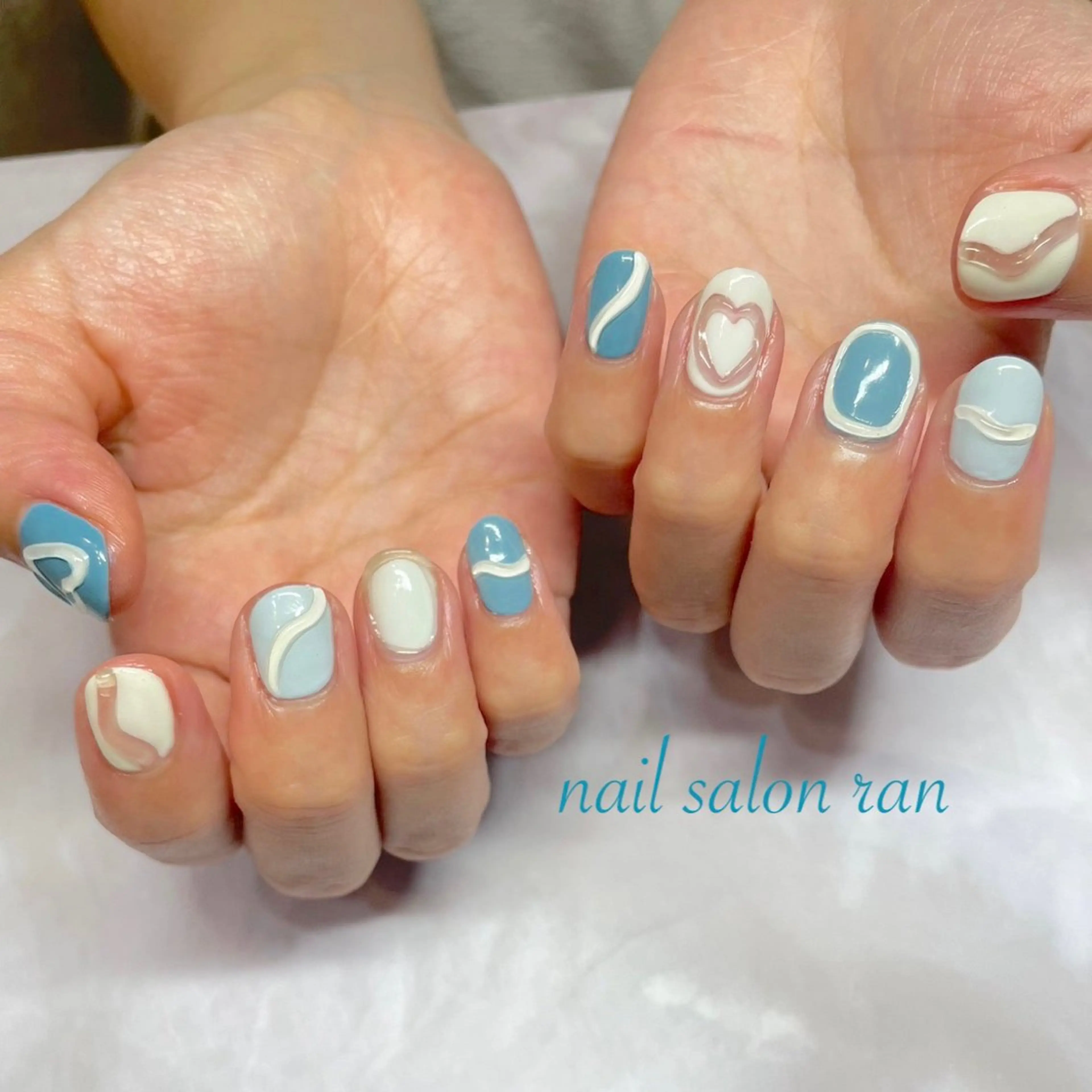 ネイル アートネイル クリアネイル ニュアンスネイル ぷっくりネイル ハンドネイル ハンドケア nailsalon ranのネイルデザイン