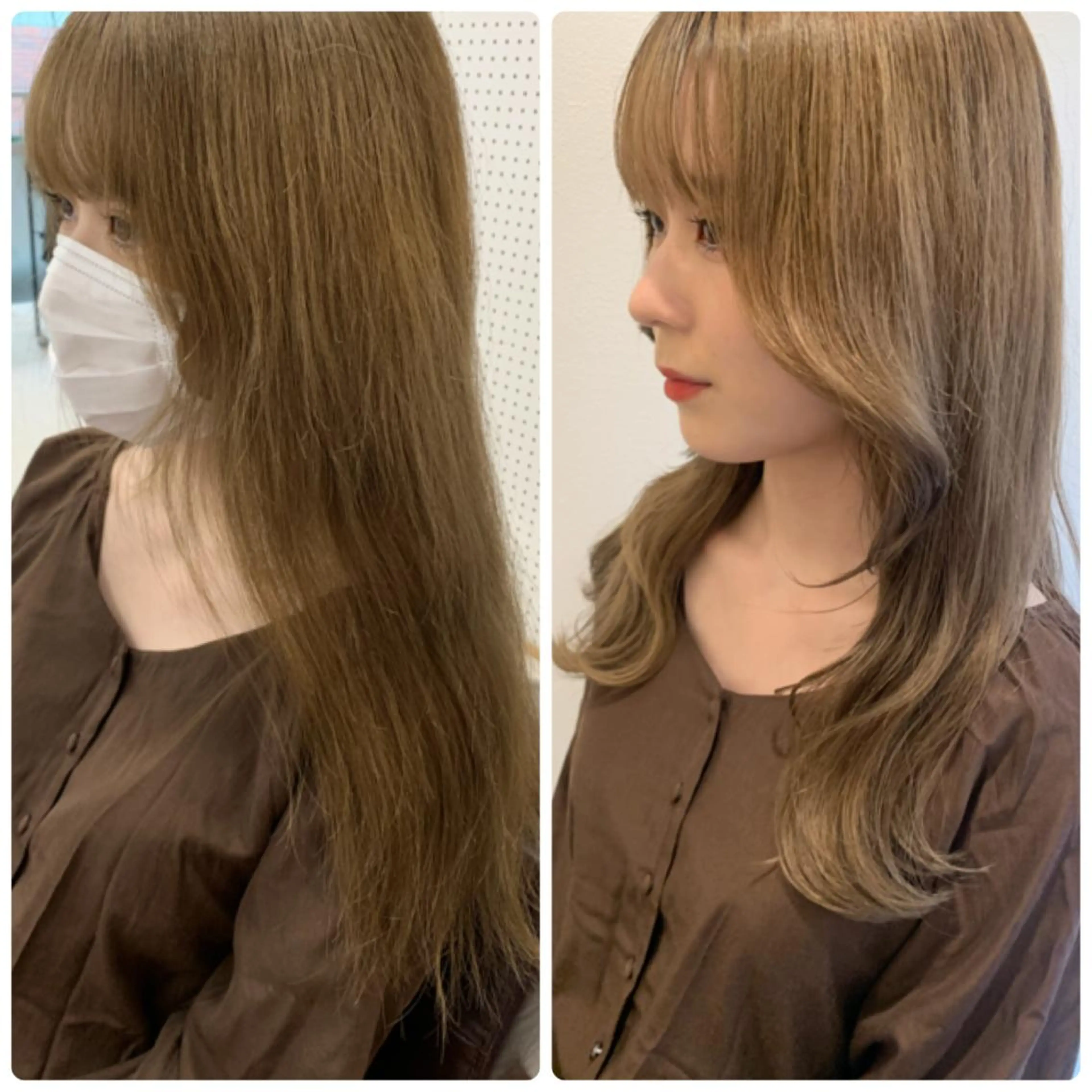 セミロング カラー カット MARU パーマ/レイヤーのヘアスタイル