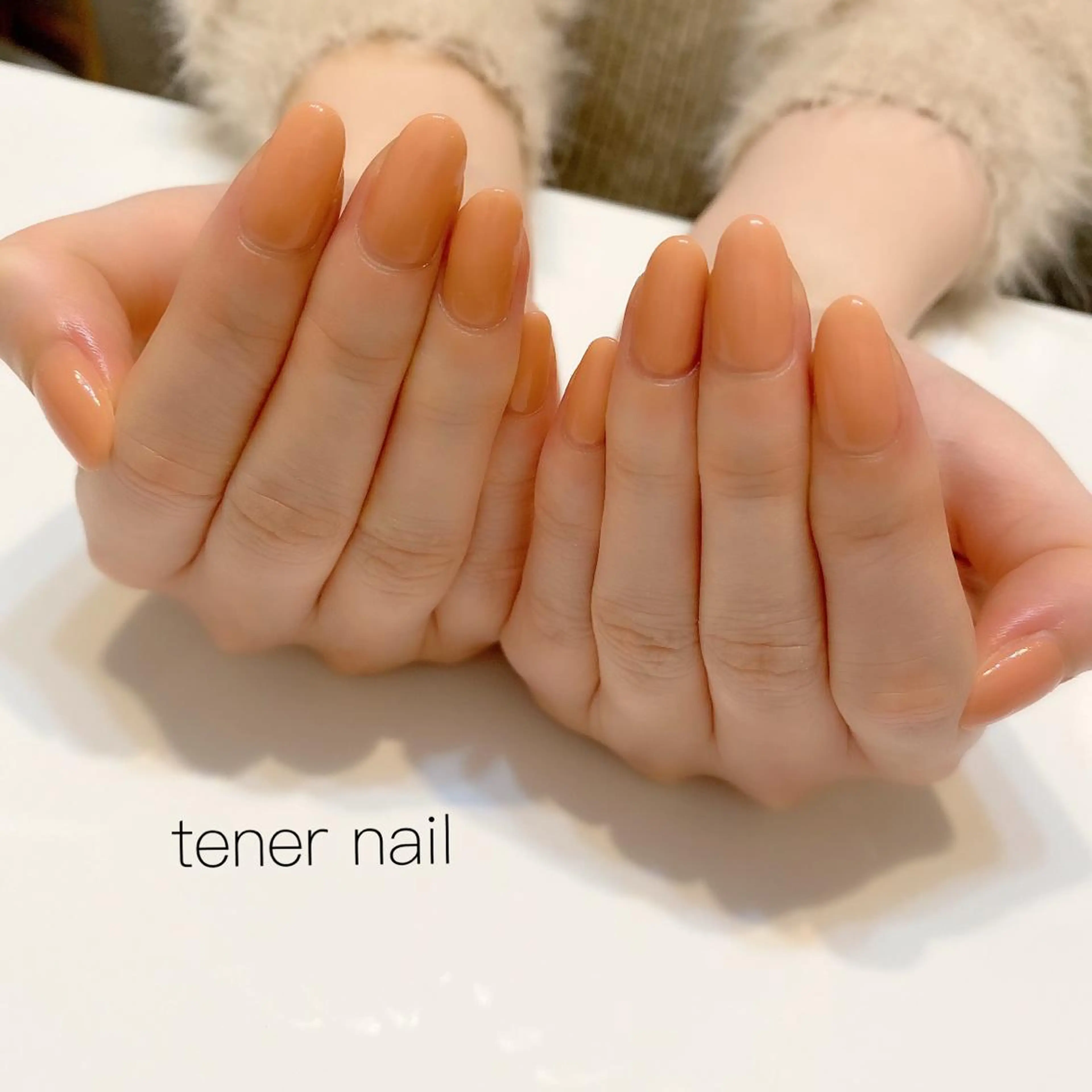 ネイル ワンカラーネイル オレンジ テネルネイル tener nailのネイルデザイン