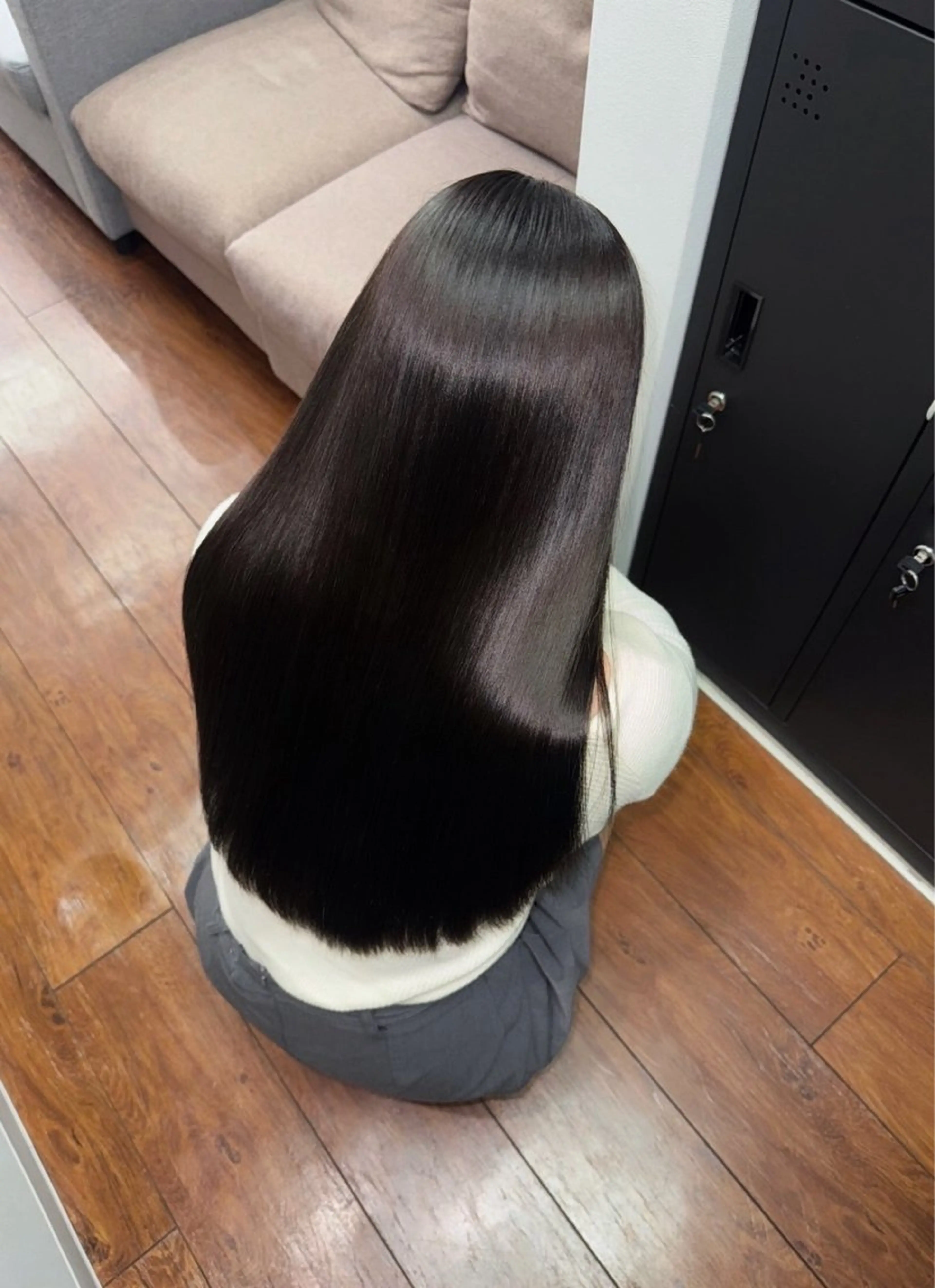 ロング カット ヘアカラー 縮毛矯正 トリートメント 縮毛矯正/髪質改善 韓国風/MIKIYAのヘアスタイル