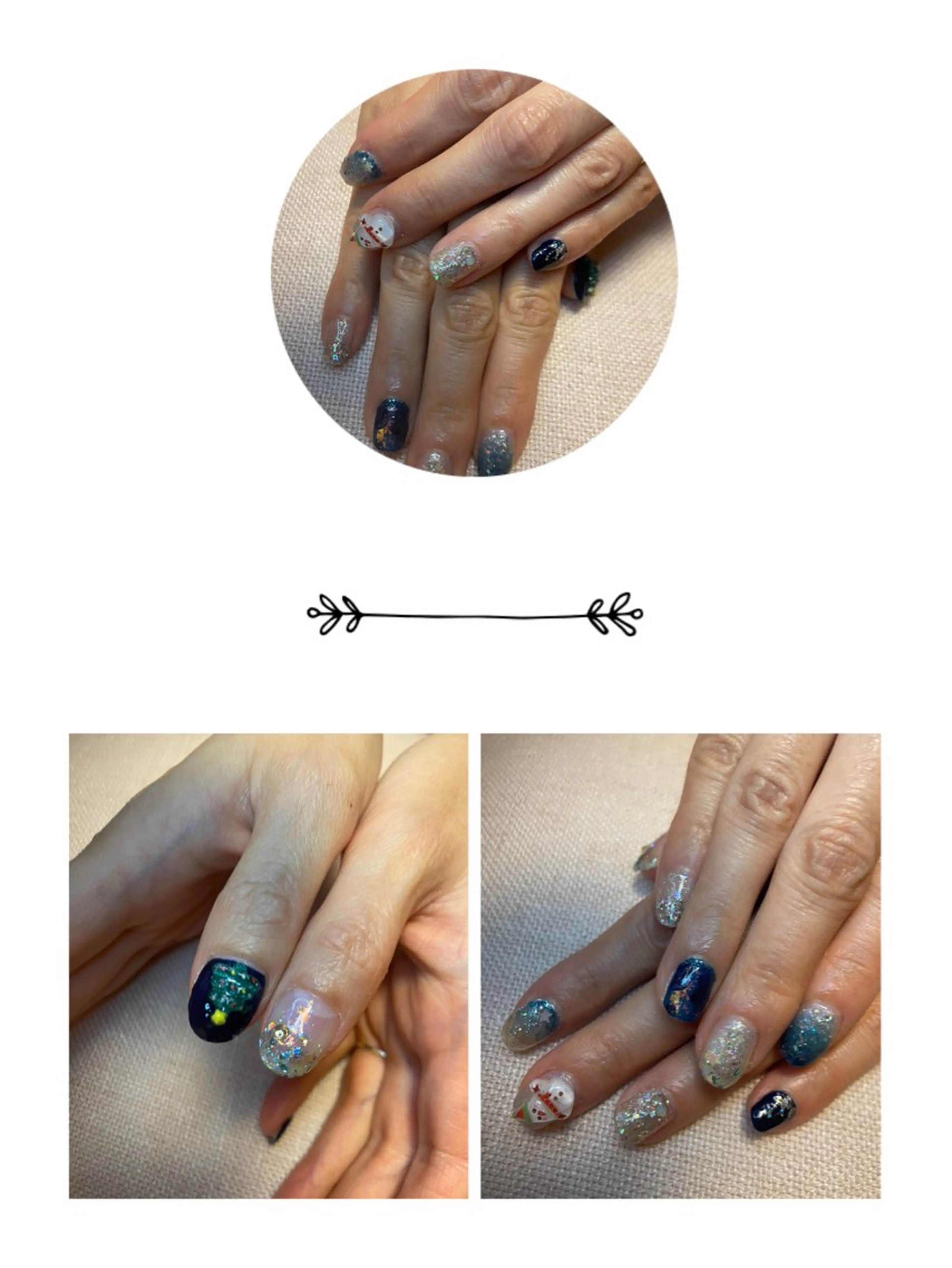 ネイル キラキラネイル 冬ネイル クリスマス NAIL★M 真紀のネイルデザイン