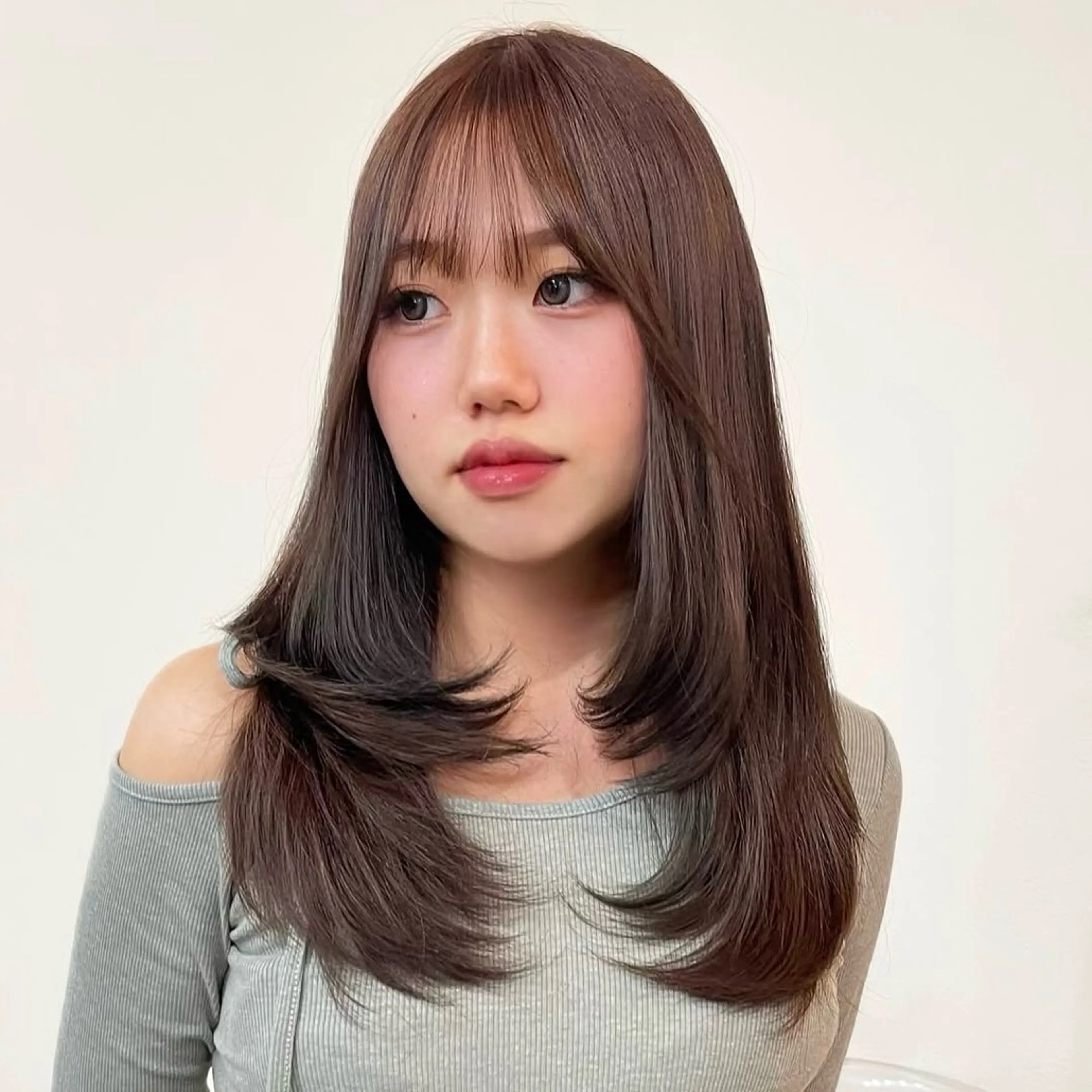 セミロング カラー エクステモデル募集 💗大阪梅田/川上のヘアスタイル