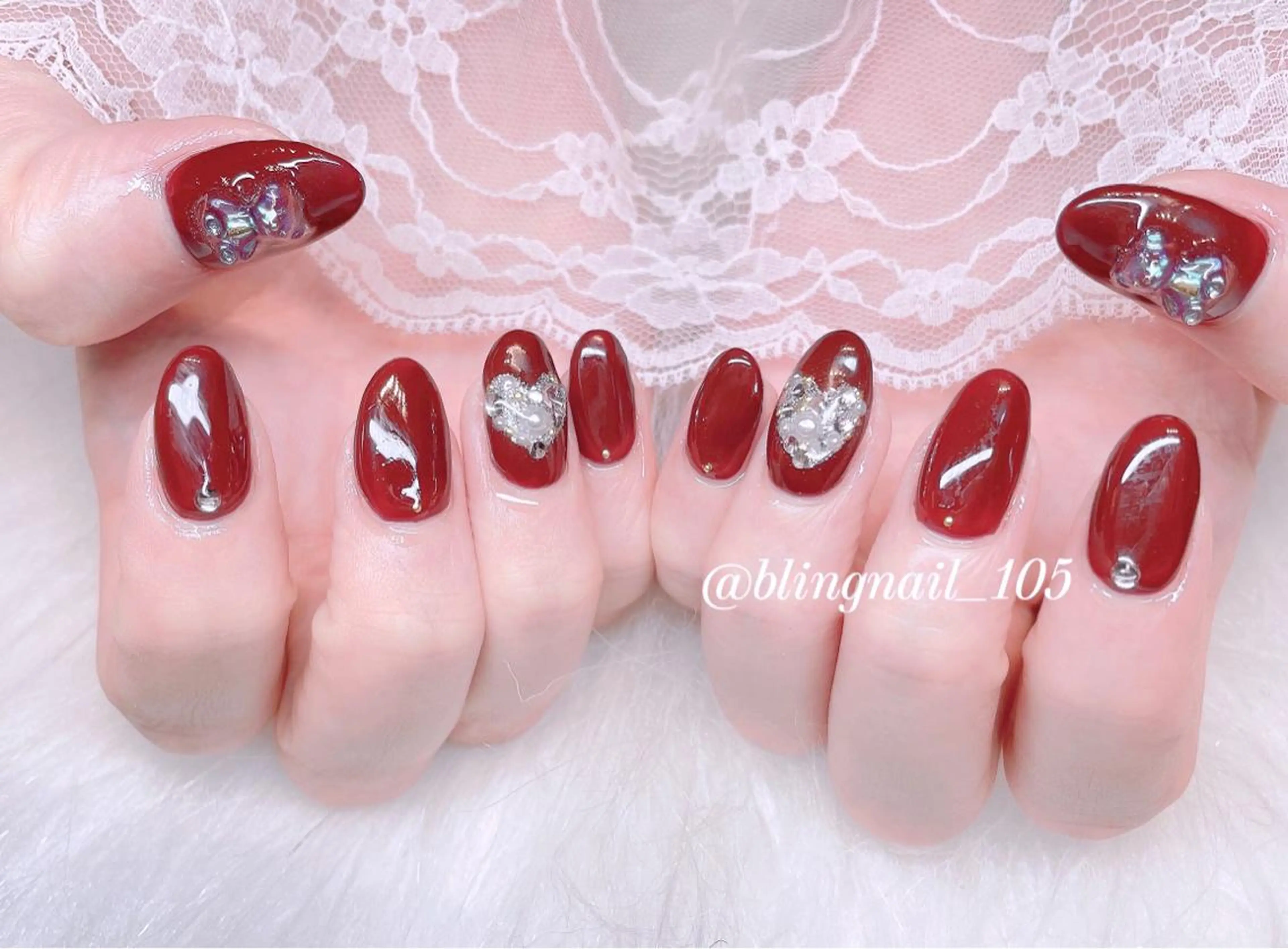 ネイル 23時まで❤︎韓国、 ワンホンネイルのネイルデザイン