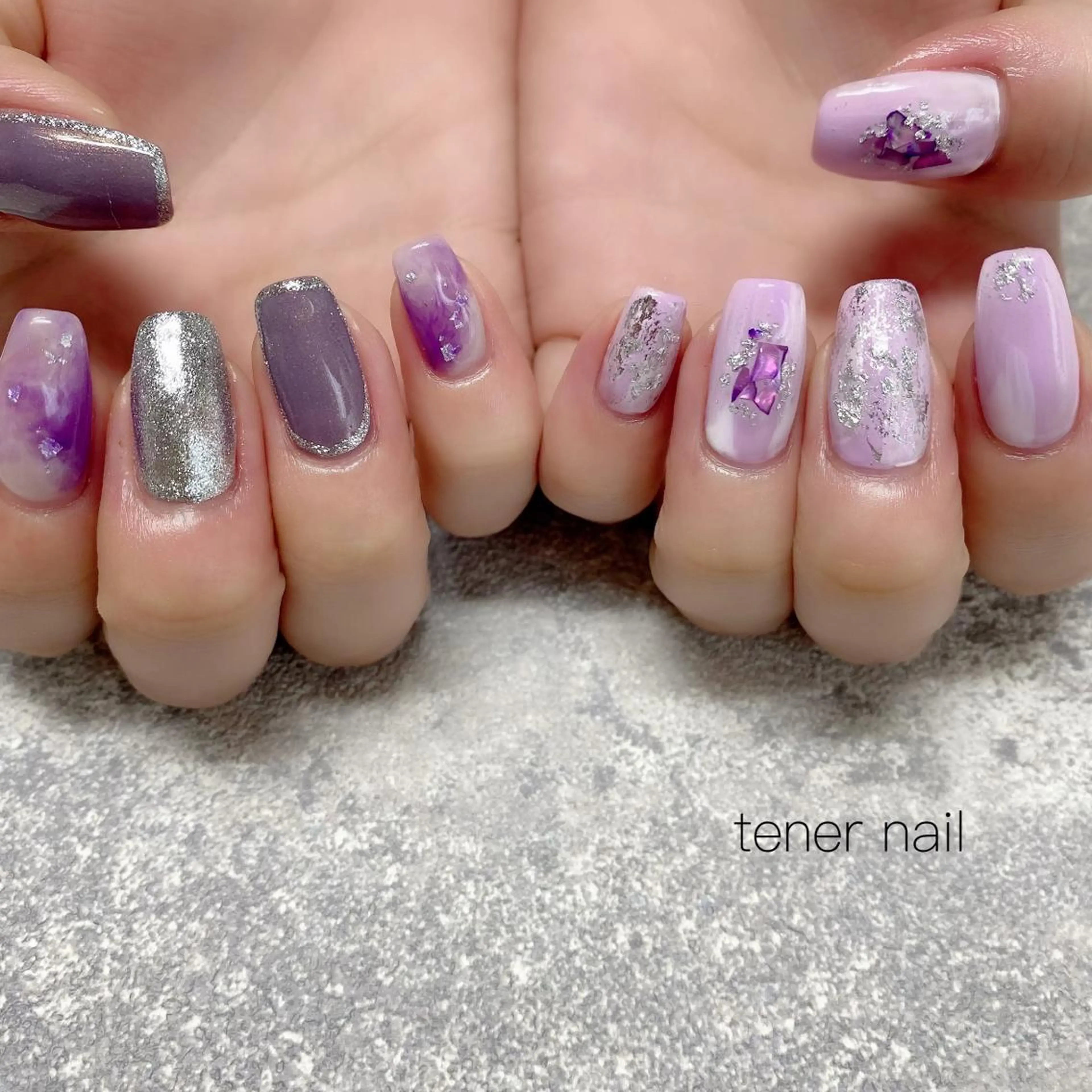 ネイル ニュアンスネイル パープル tener  nail  テネルネイル所属・テネルネイル tener nailのネイルデザイン