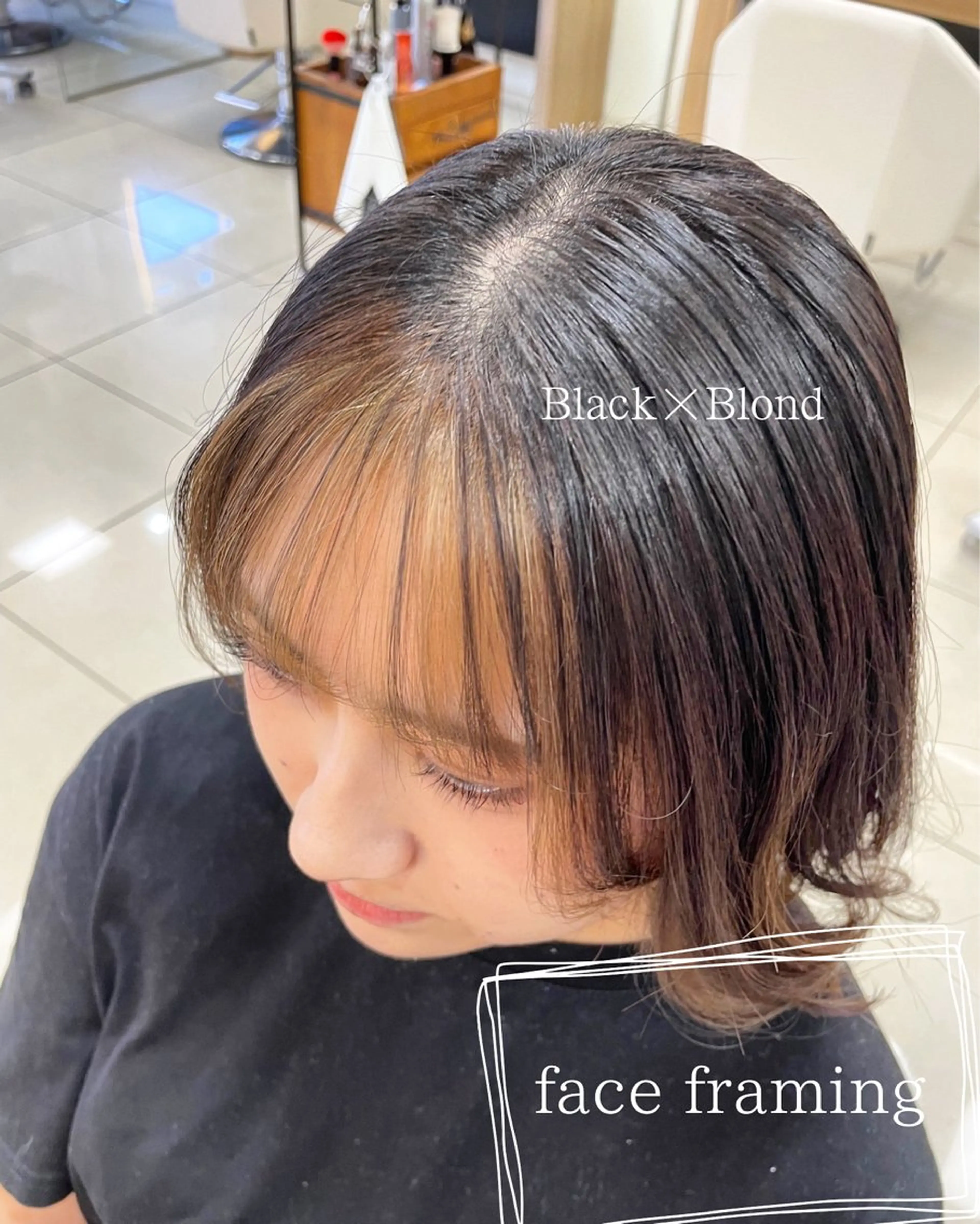 ミディアム カラー ハイトーン/レイヤー 似合わせ・ユキノのヘアスタイル