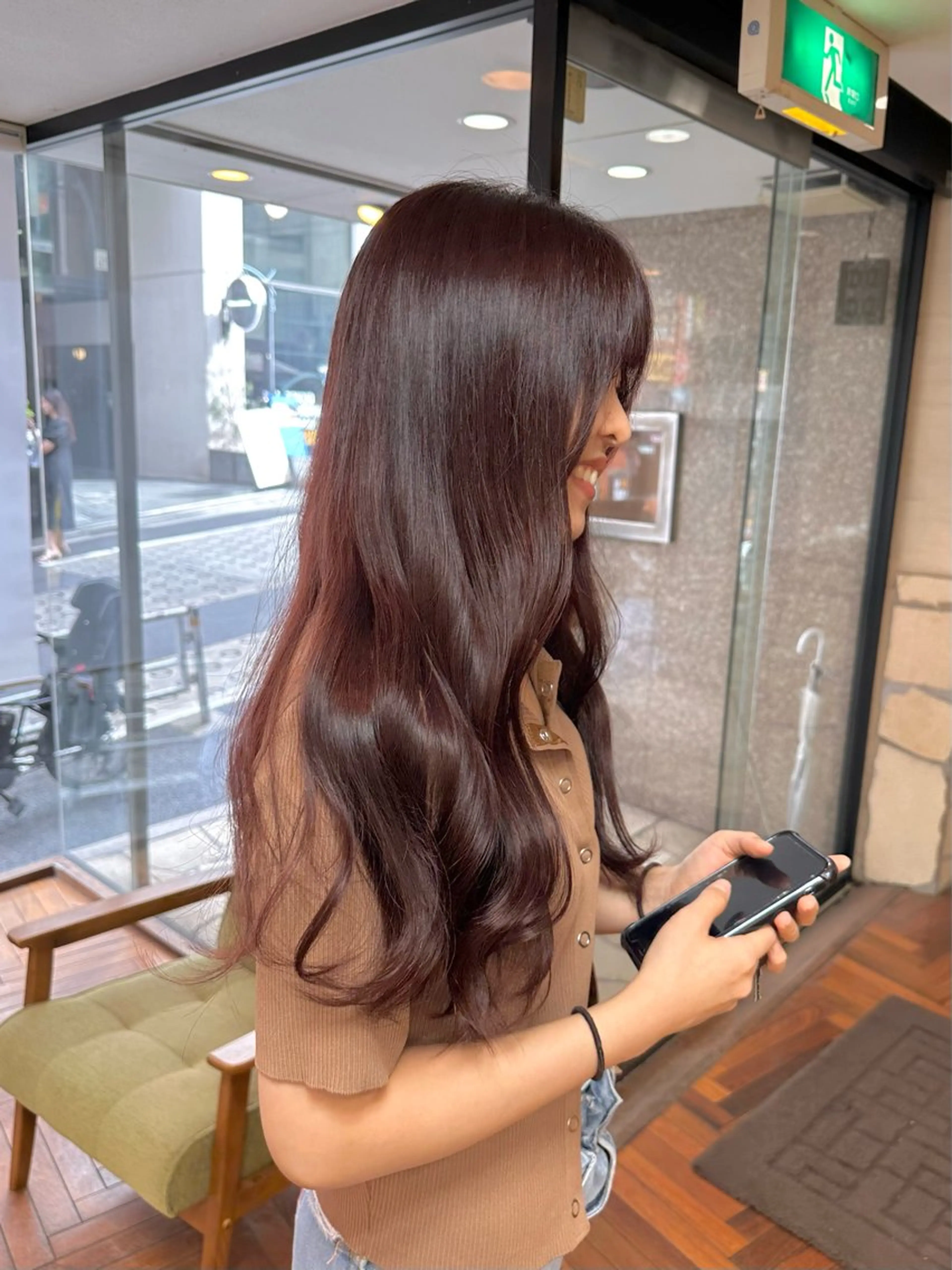 ロング カラー ブリーチ ラベンダーカラー ブリーチなしカラー ピンクカラー ピンクラベンダー ヘアカラー トリートメント 矢野 晃平のヘアスタイル