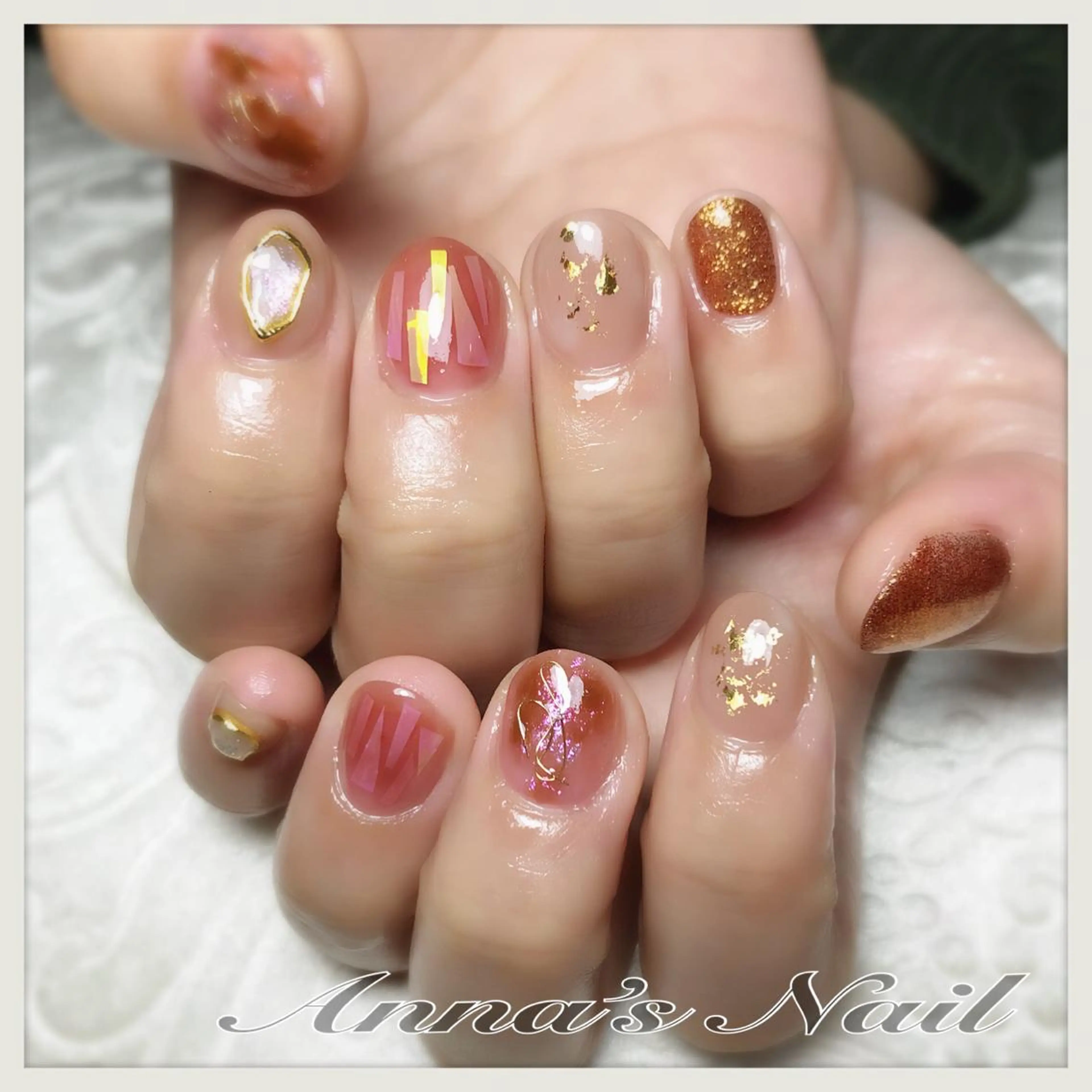ネイル ニュアンスネイル 赤色 Anna’s Nail所属・清口 杏奈のネイルデザイン