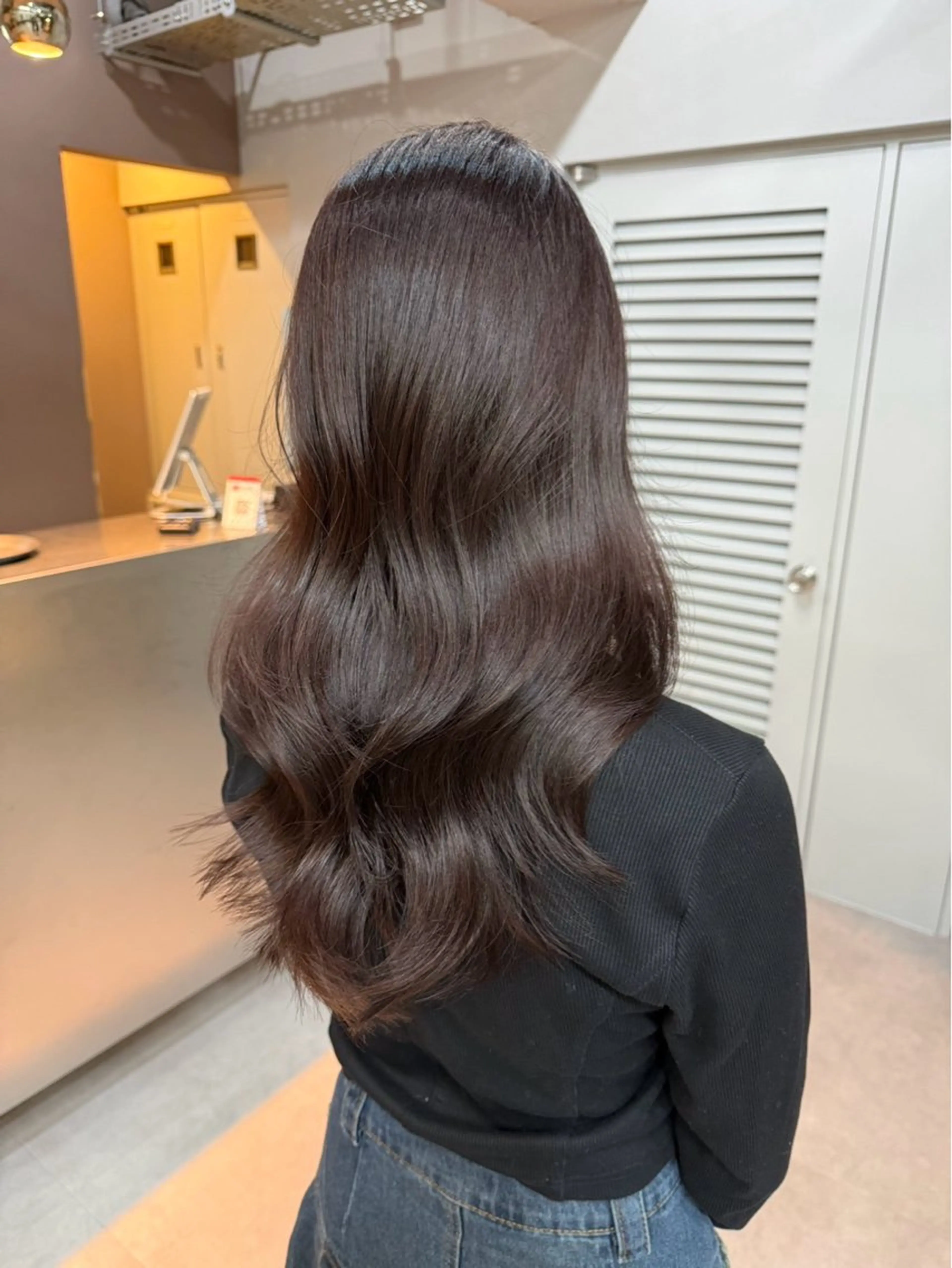 ロング カラー レイヤーカット ヘアカラー レイヤーカット 韓国風PAOのヘアスタイル