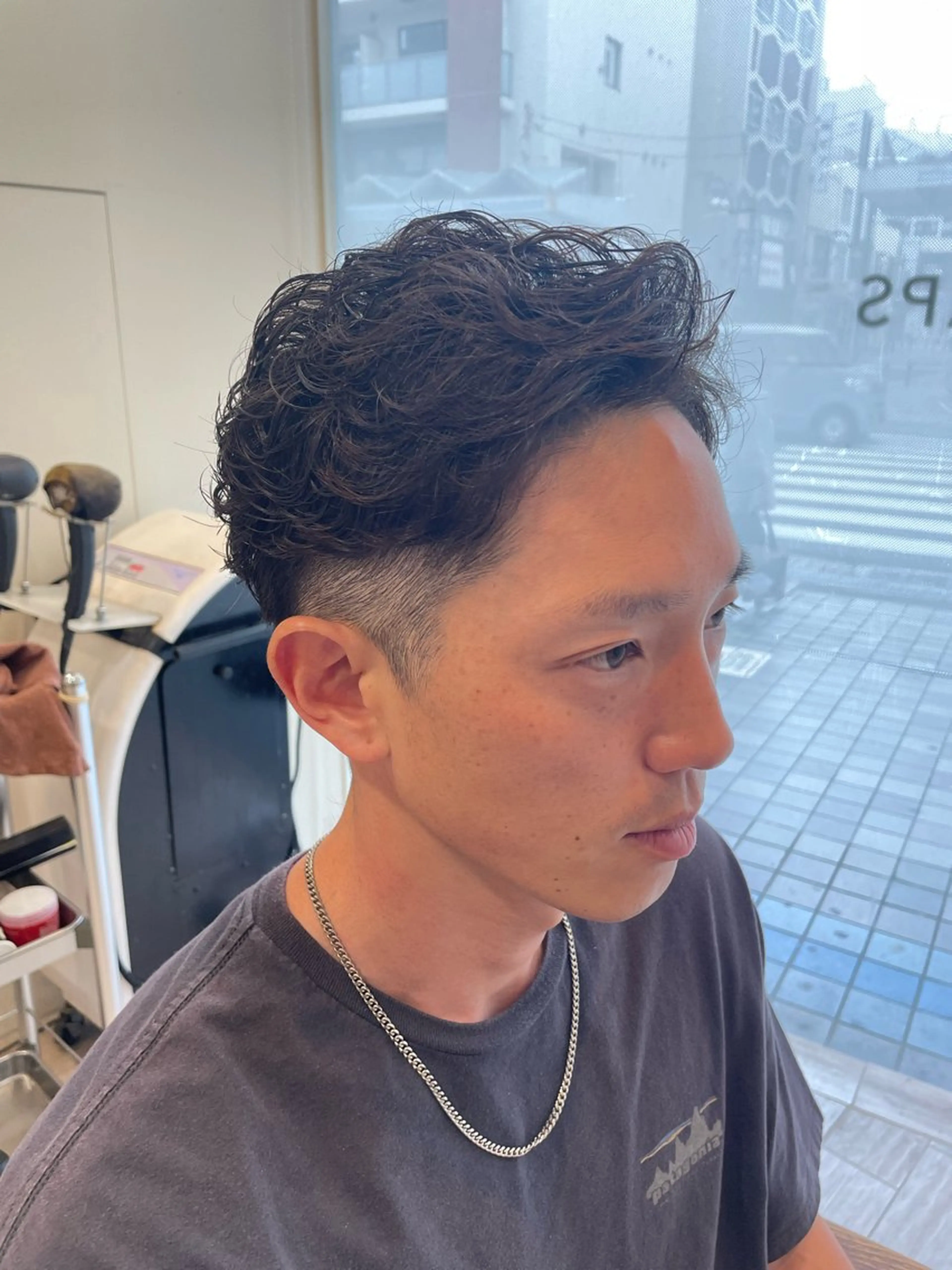 ショート パーマ メンズ フェードカット メンズパーマ カット パーマ パーマ/フェード🔥 佐々木波人のヘアスタイル