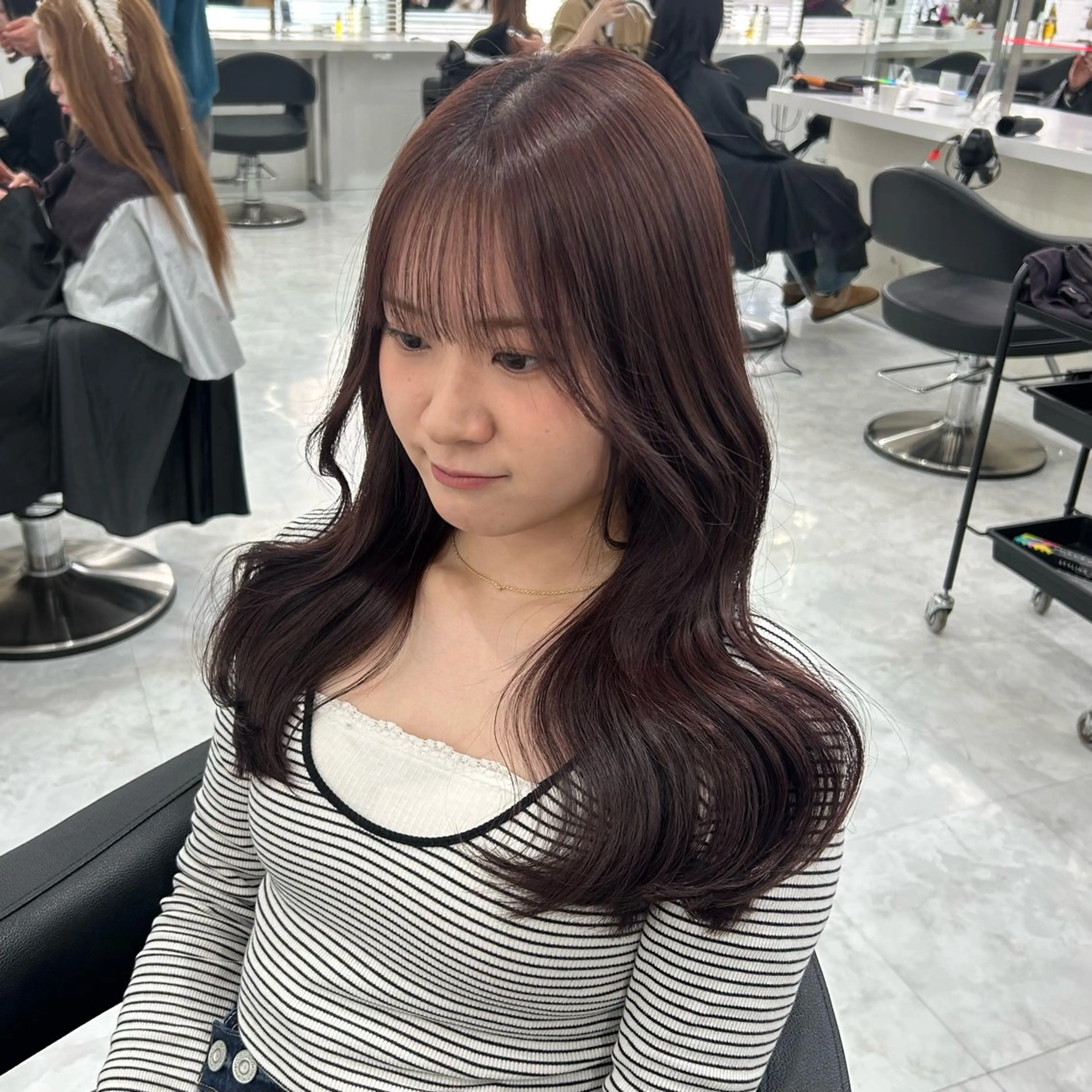 ロング カラー パーマ ヘアアレンジ メンズ キッズ カット ヘアカラー トリートメント 盛れ韓国ハイトーン 🎀Himari🎀のヘアスタイル