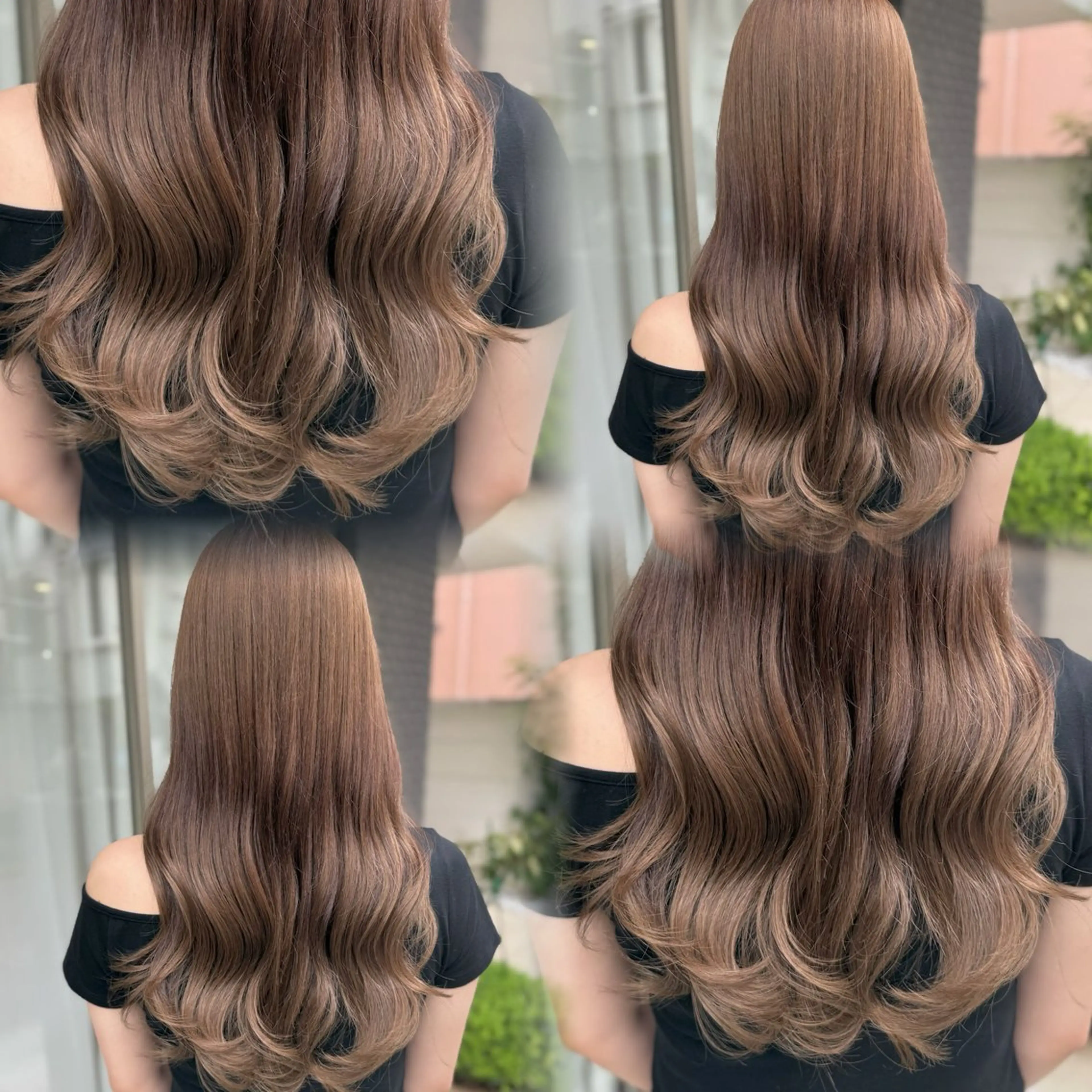 ロング カラー アッシュ ベージュカラー ブリーチ 透明感カラー ブリーチなしカラー カット ヘアカラー トリートメント グレージュ/レイヤー /韓国ヘア/RISAのヘアスタイル