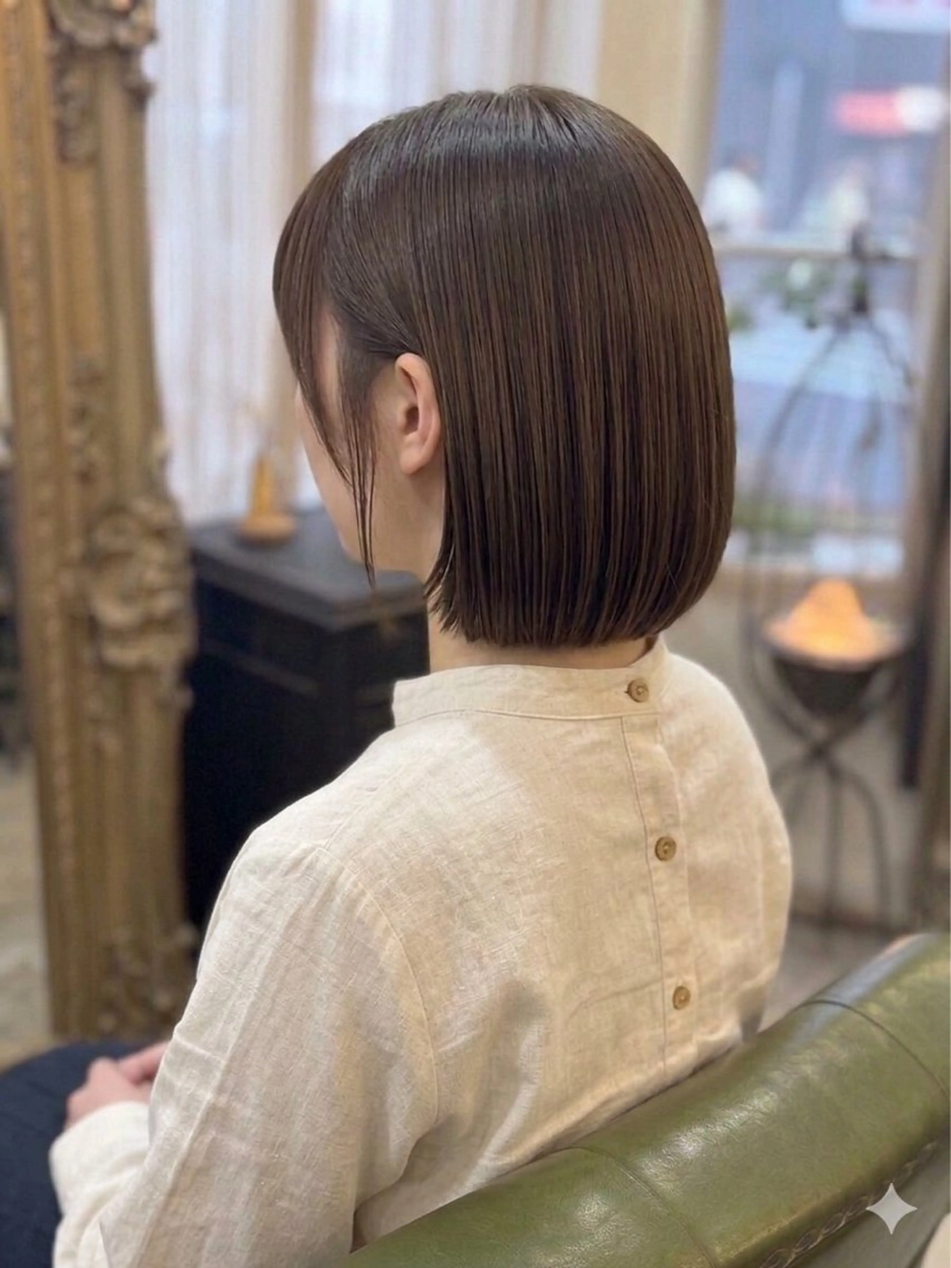 ミディアム ボブ カット ヘアカラー 新宿御苑/艶髪カラー 髪質改善/山口のヘアスタイル
