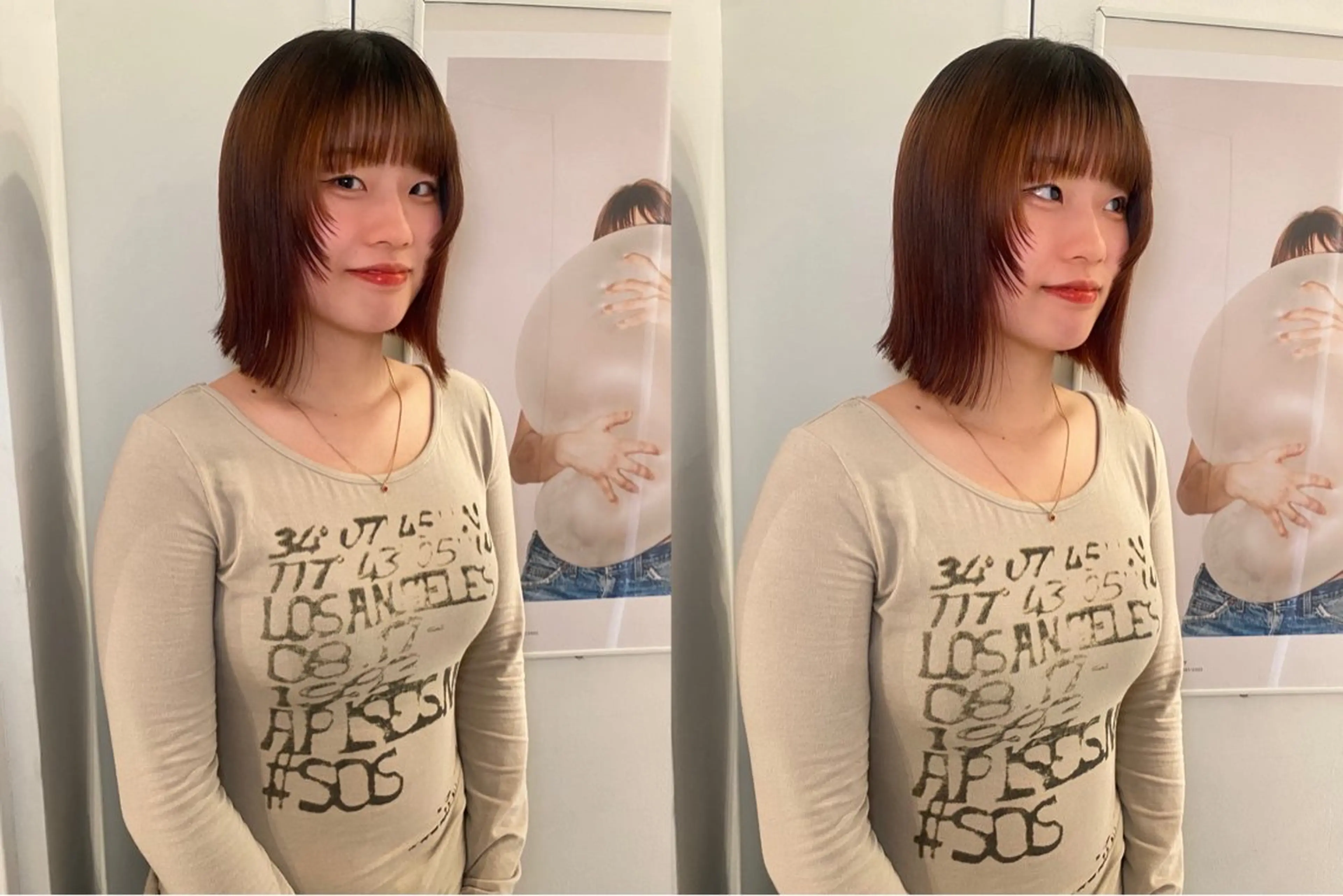 ミディアム カラー riria/ボブ /透明感カラー🎀のヘアスタイル