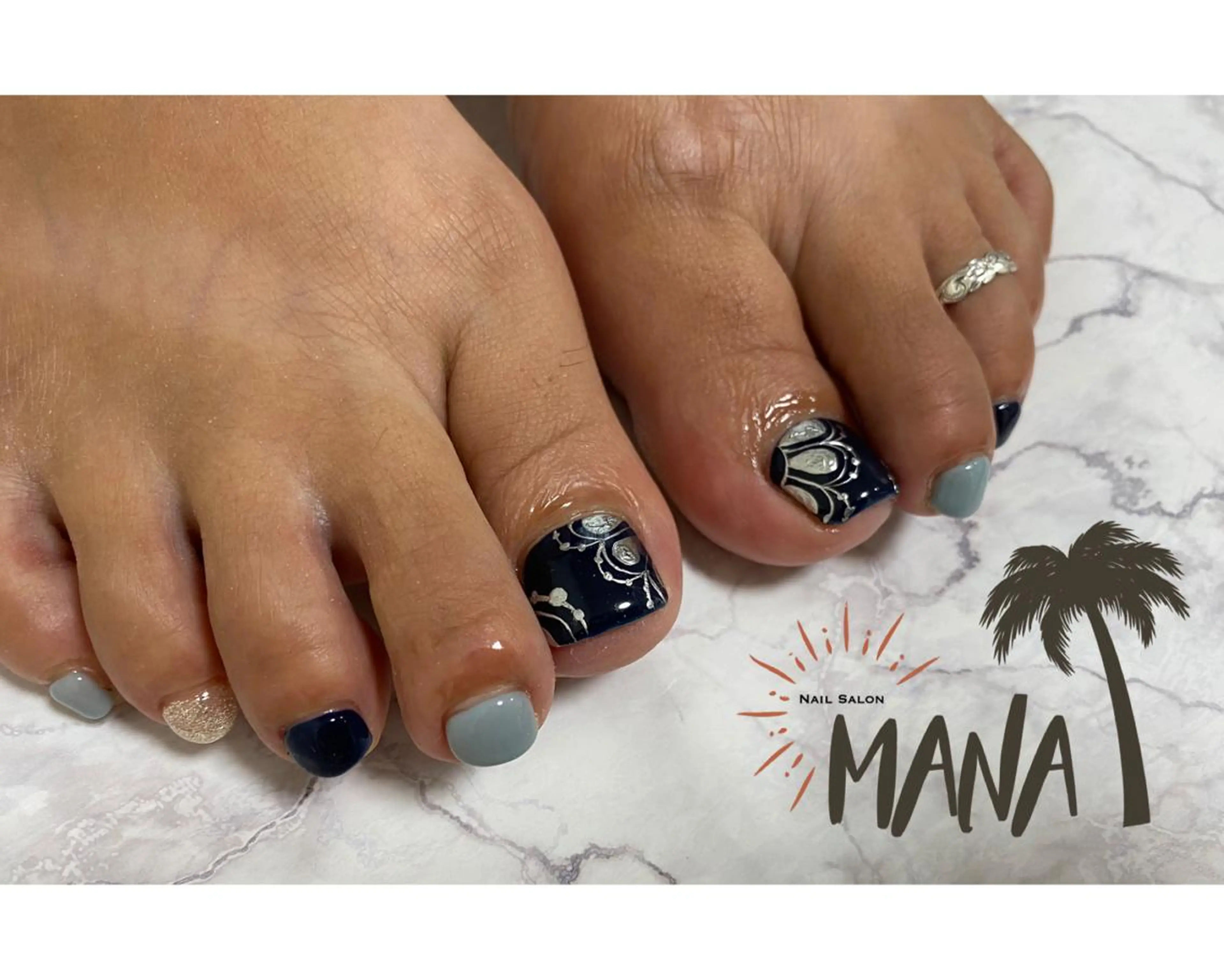 ネイル フットネイル Mana‪ ‪·͜· ❤︎‬のネイルデザイン