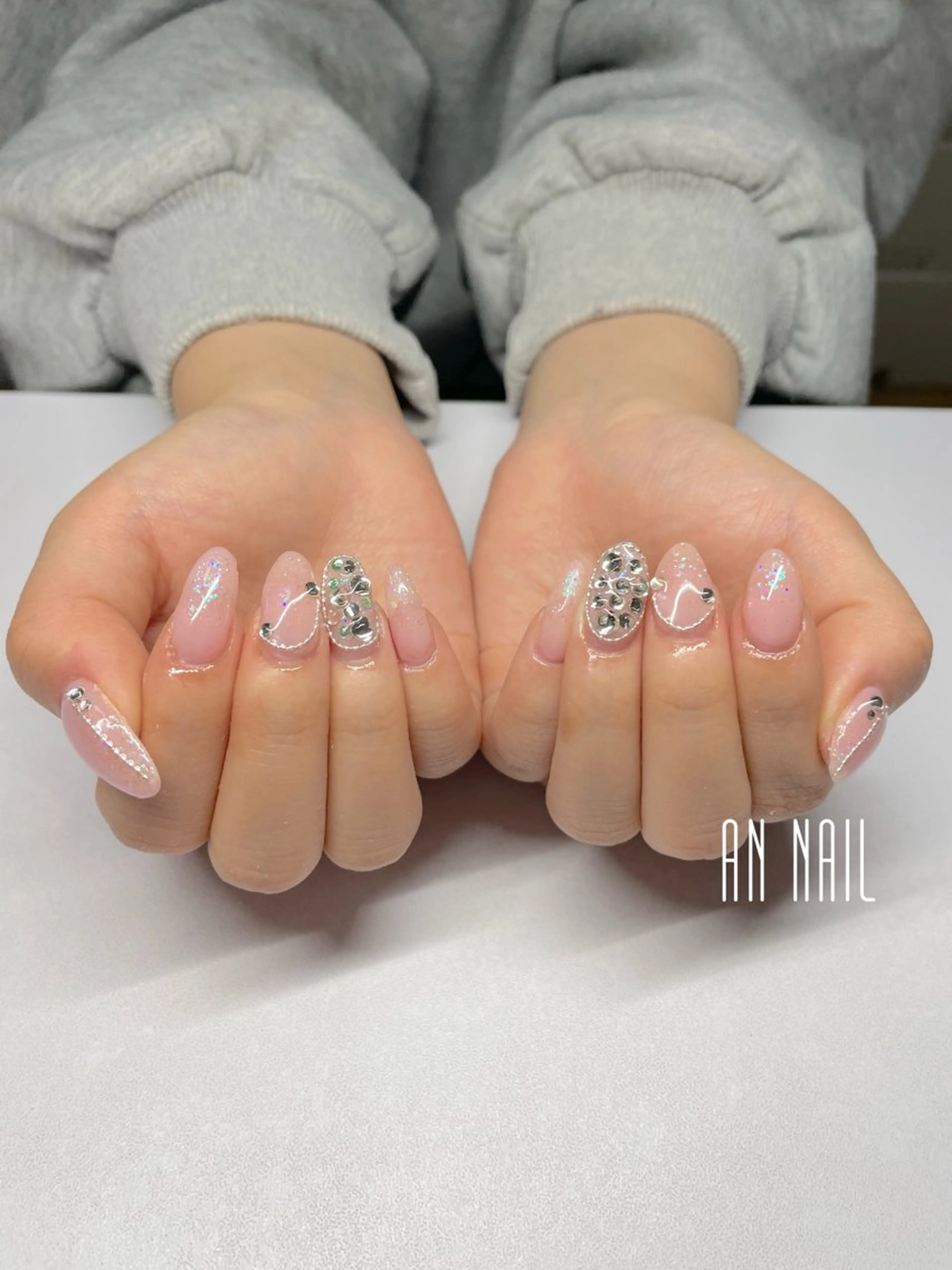 ネイル キラキラネイル ピンク AN Nailのネイルデザイン