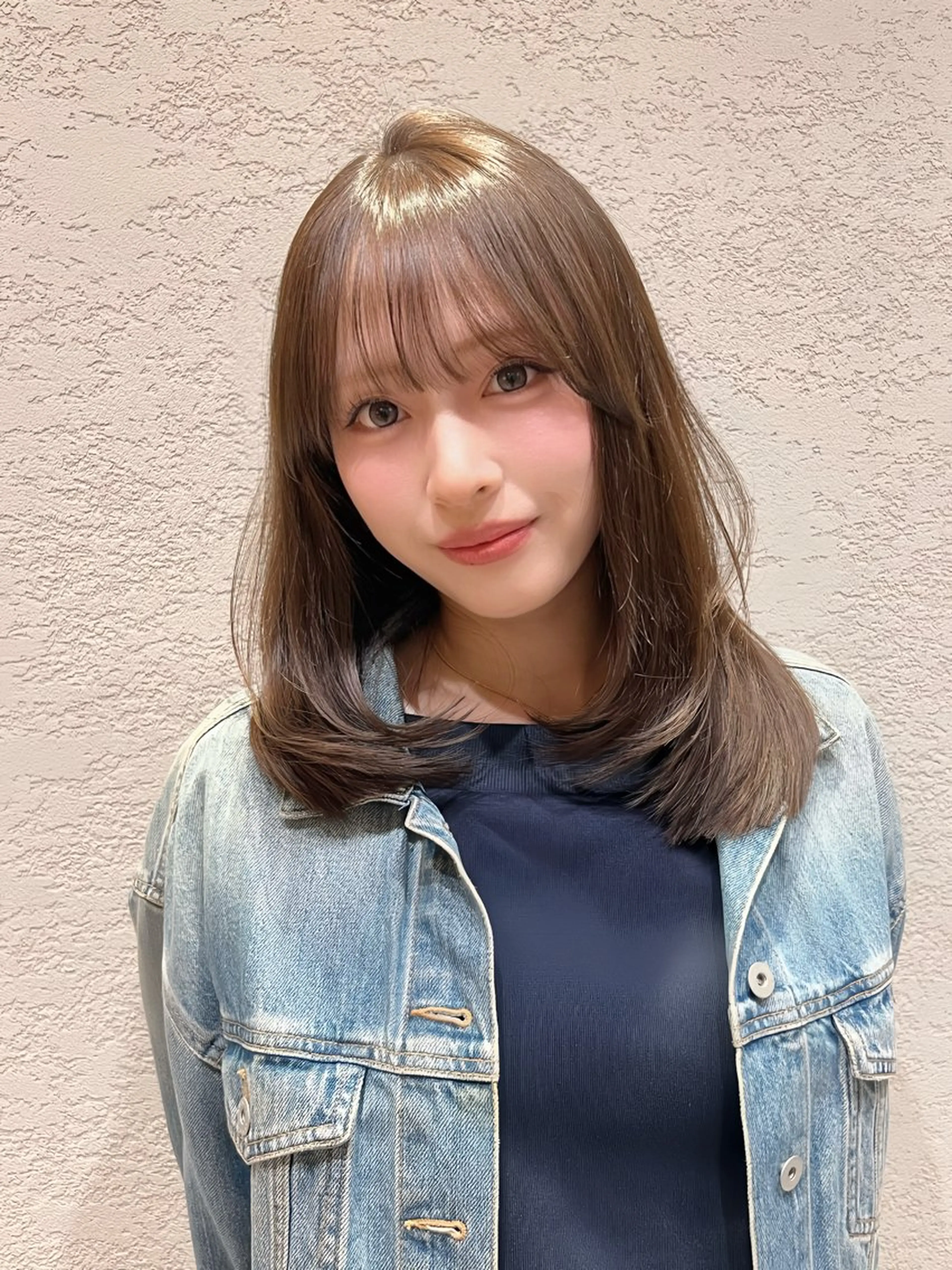 ミディアム カラー カット ヘアカラー トリートメント 興津/韓国レイヤー ダブルカラー美髪縮毛のヘアスタイル