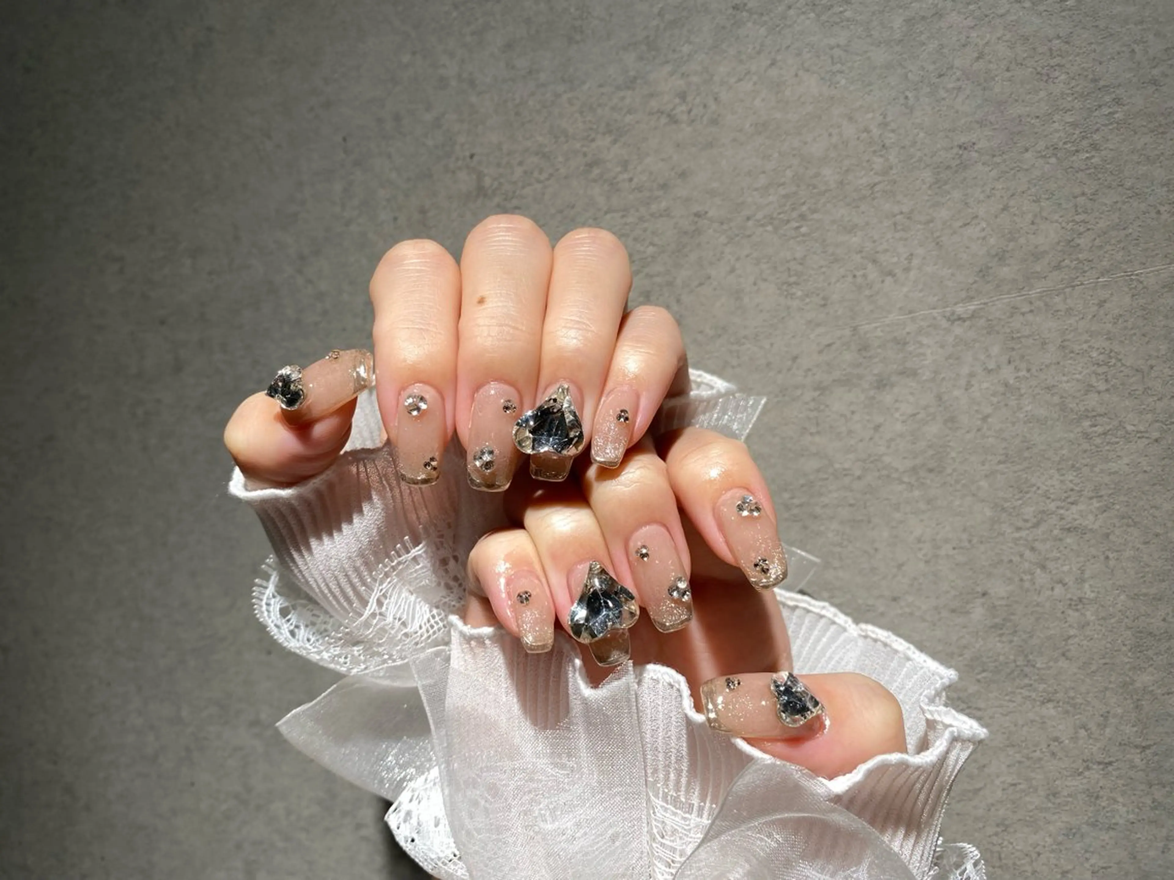 ネイル I-nailロング /ワンホン/キラキラのネイルデザイン