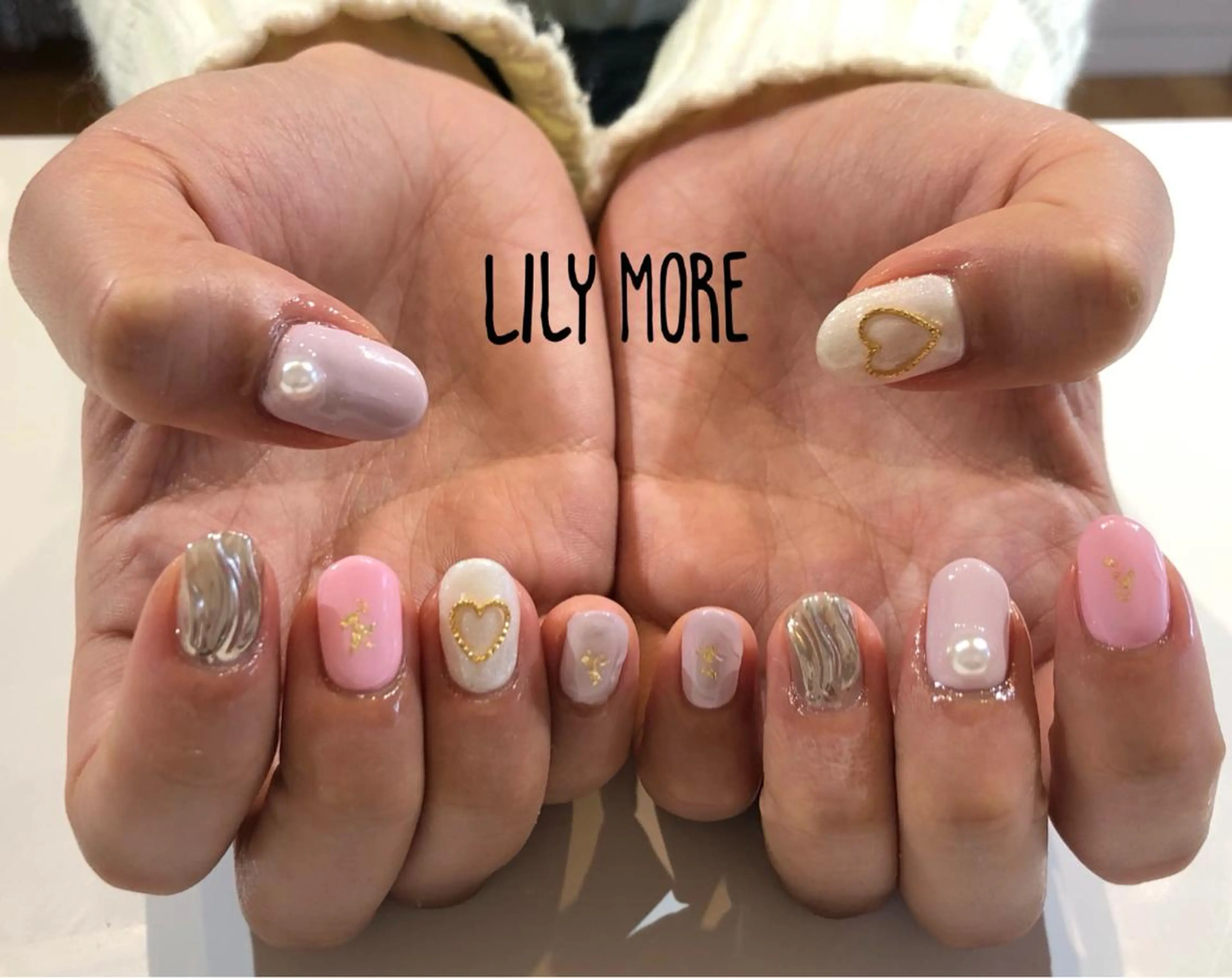 ネイル ハート Lily closetのネイルデザイン