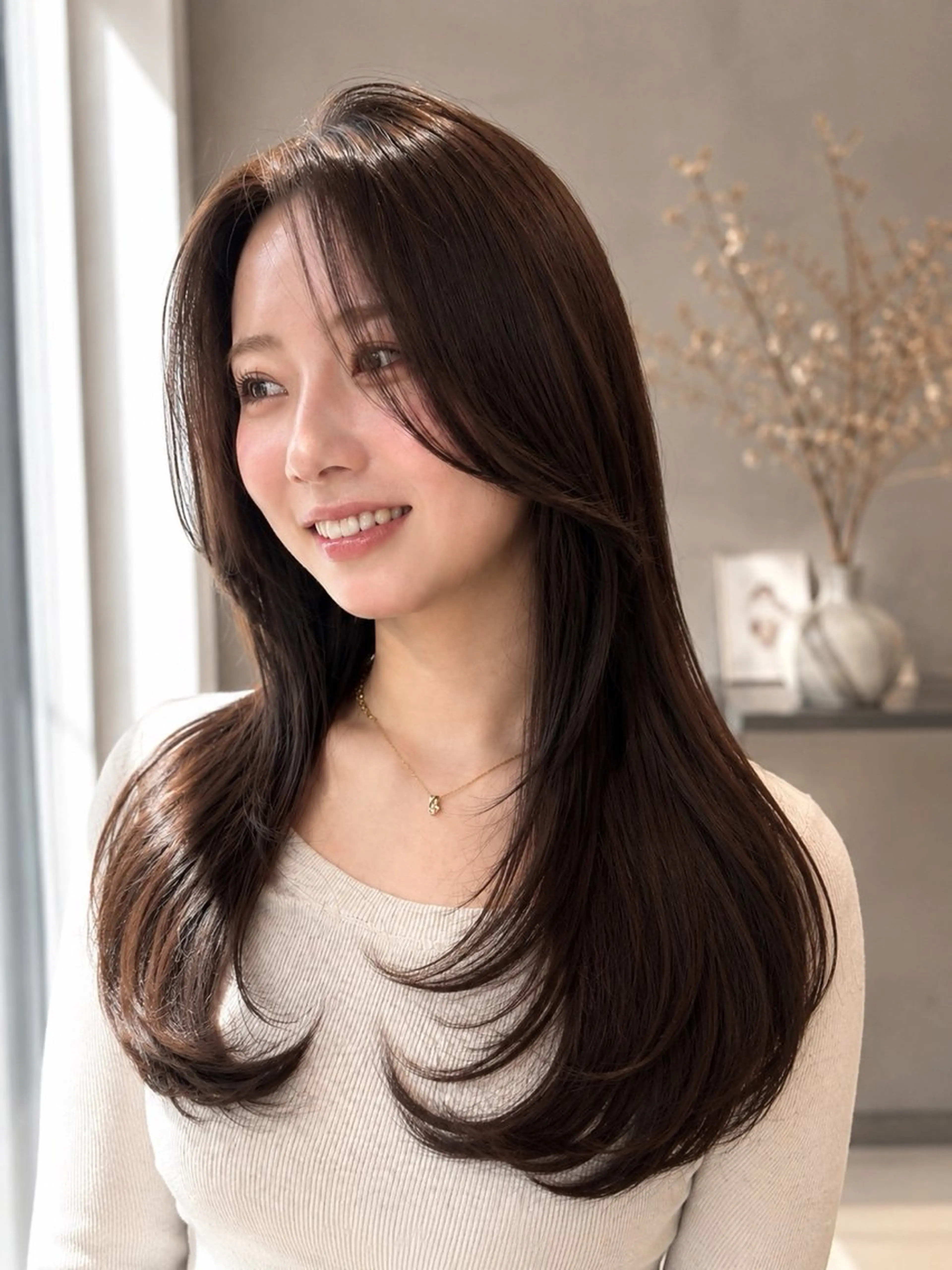ロング カラー カット ヘアカラー トリートメント ヘッドスパ 💎レイヤー/韓国 💎石戸谷のヘアスタイル