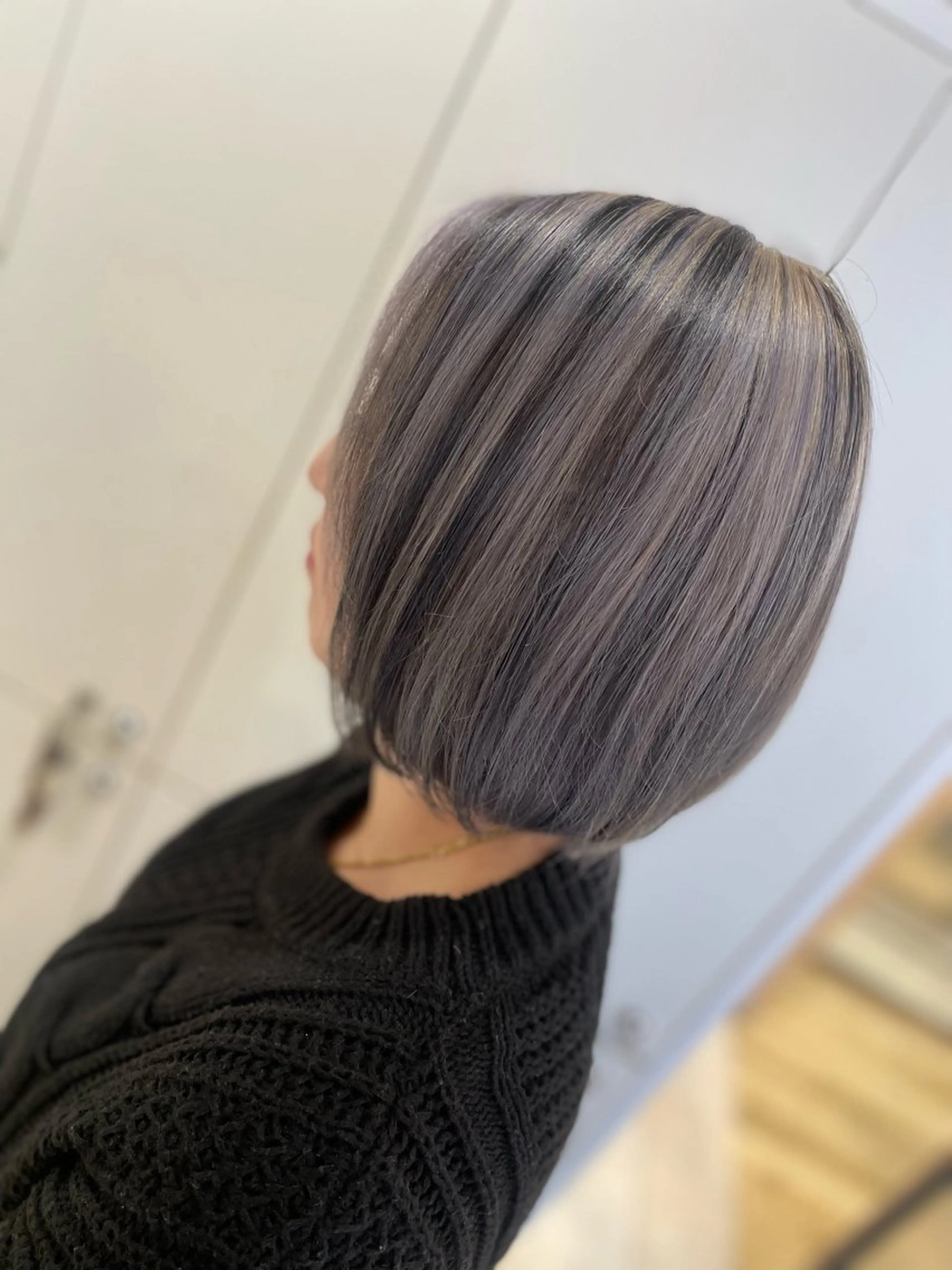 ミディアム カラー ブリーチ グレージュ シルバー シルバーグレージュ カット ヘアカラー トリートメント ❁⃘ ち だ り さ ❁⃘のヘアスタイル