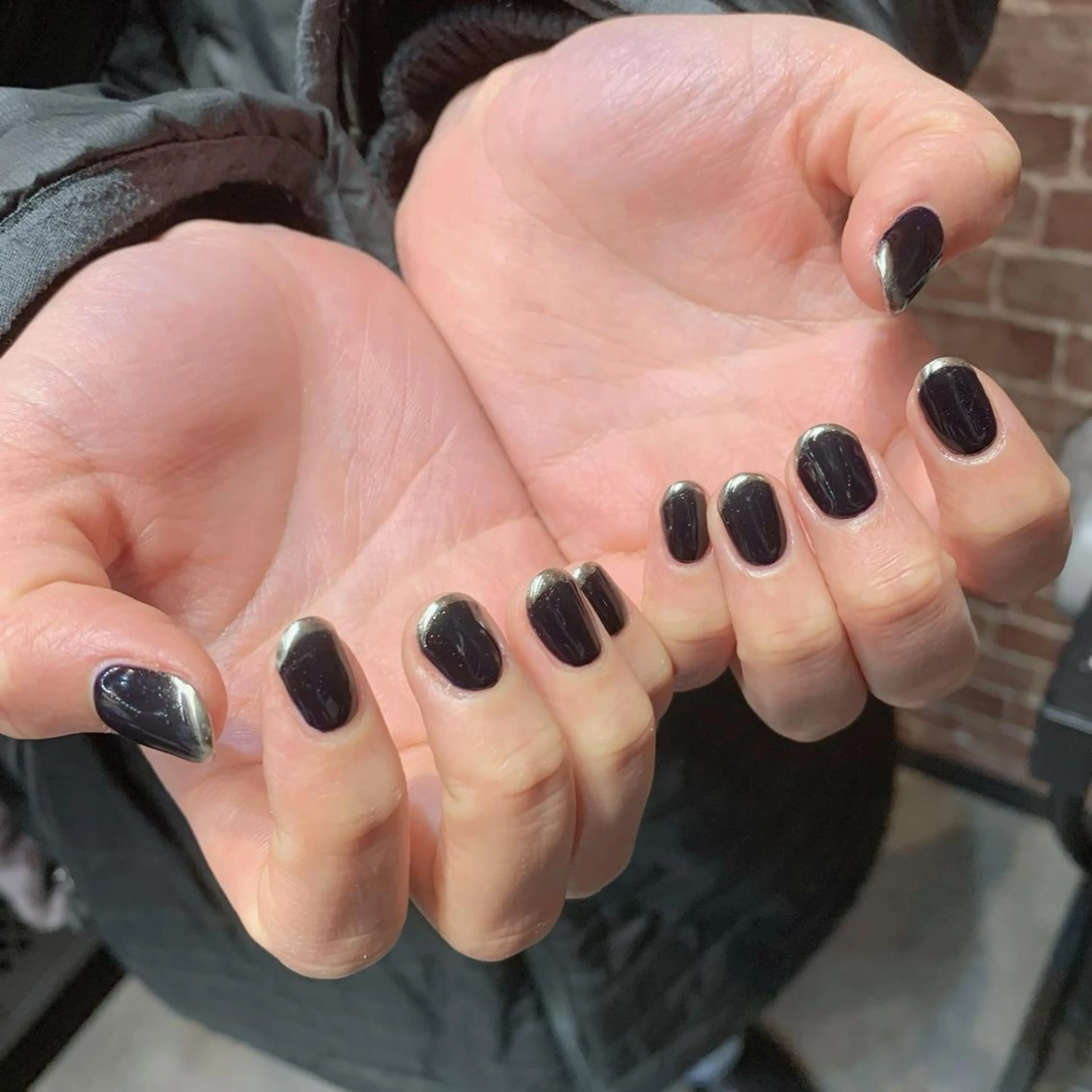 ネイル フレンチネイル ミラーネイル ハンドネイル YUKIMO🍎名駅 /ニュアンスのネイルデザイン