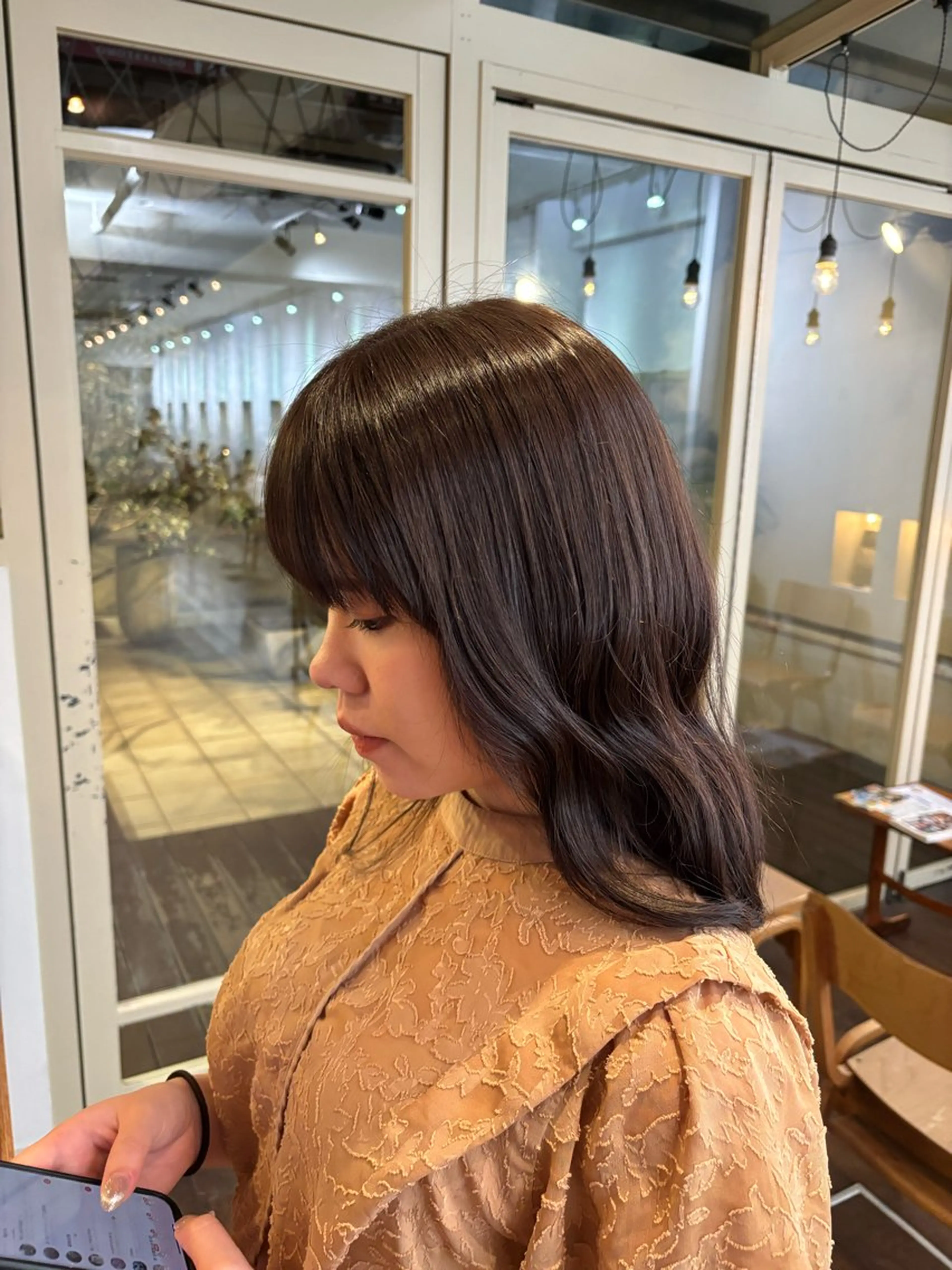 ロング カラー カット ヘアカラー くいた あやなのヘアスタイル