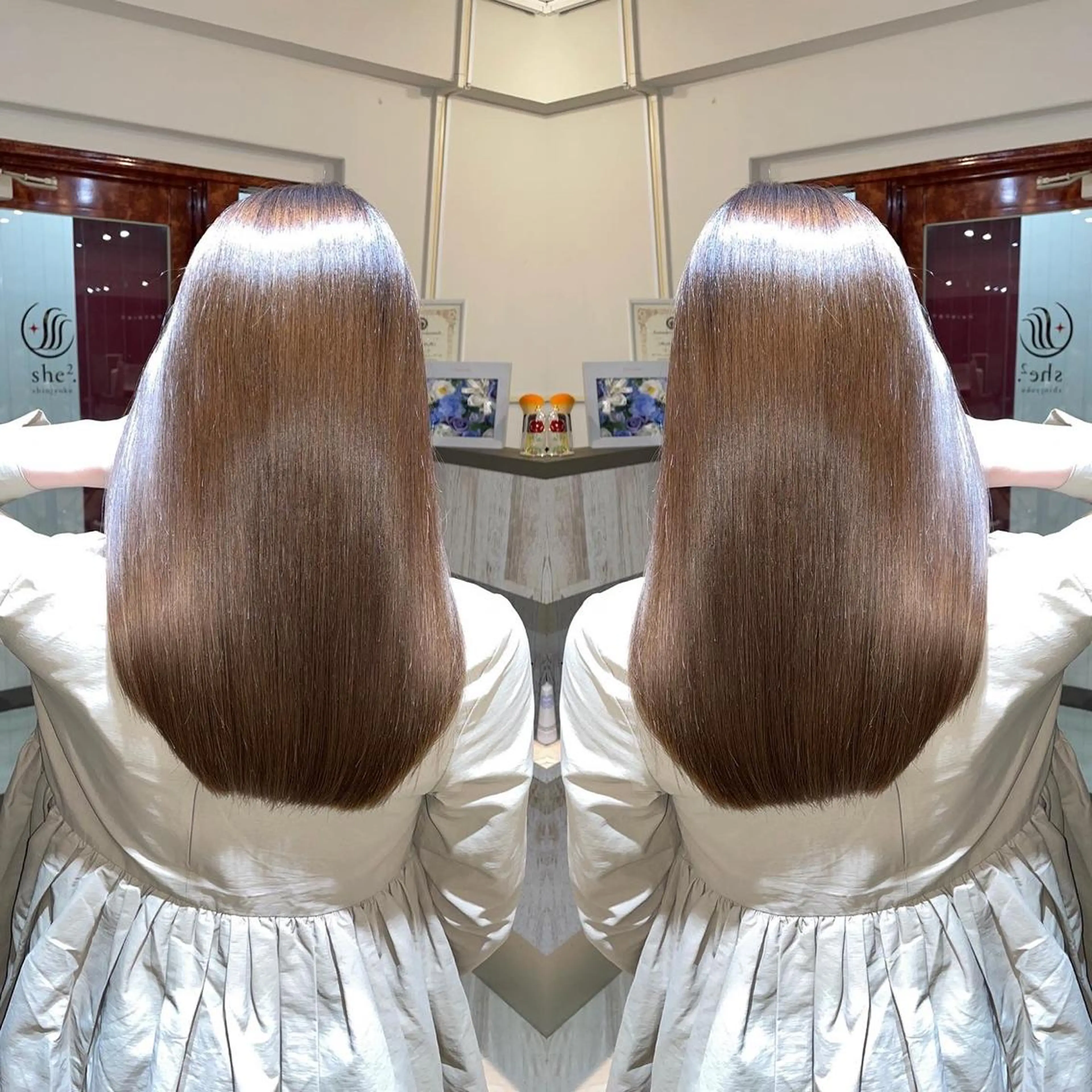 セミロング カラー she2.新宿 Shotoのヘアスタイル